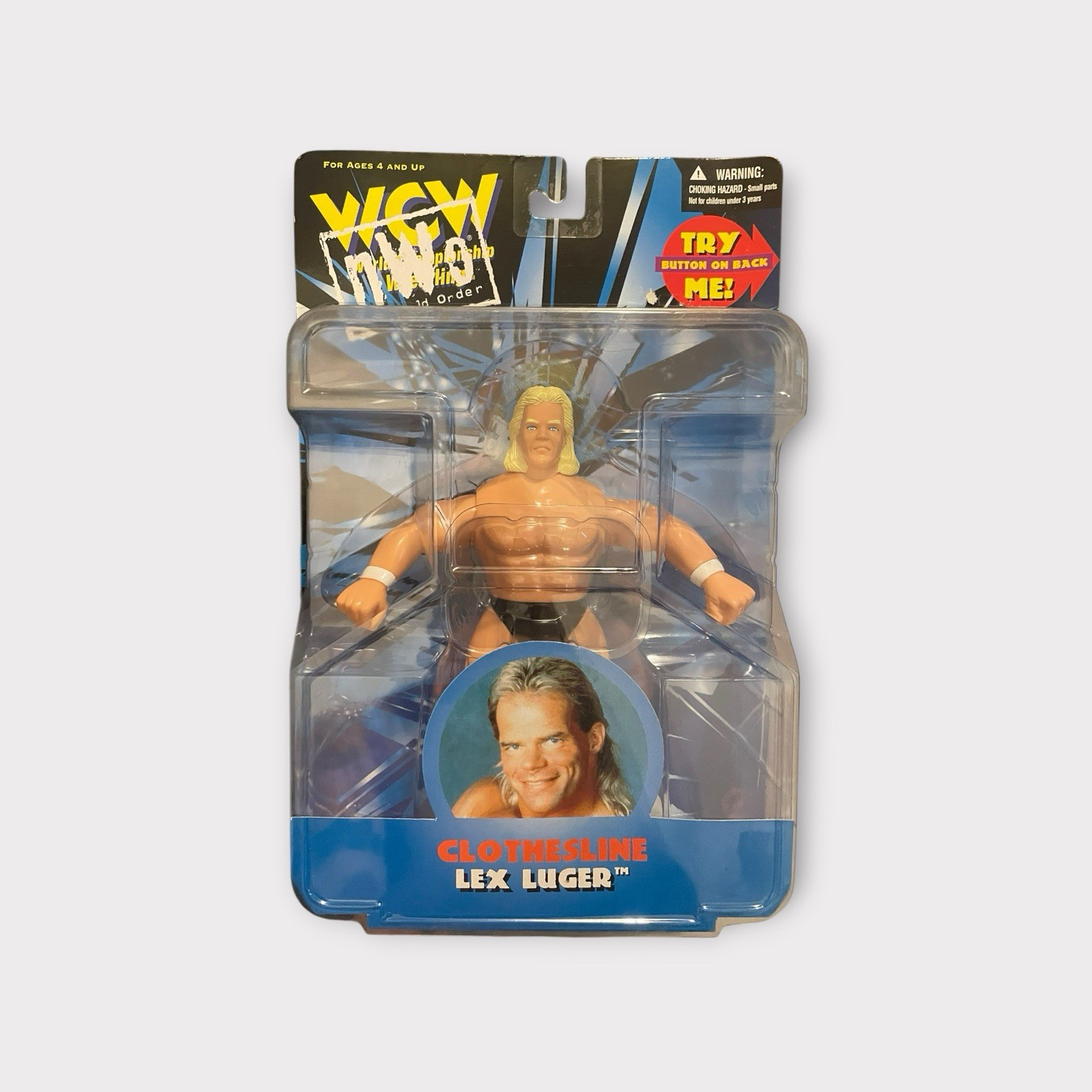 WCW nWo Lex Luger Clothesline Action Figure 1998 Toymakers Vintage Sealed