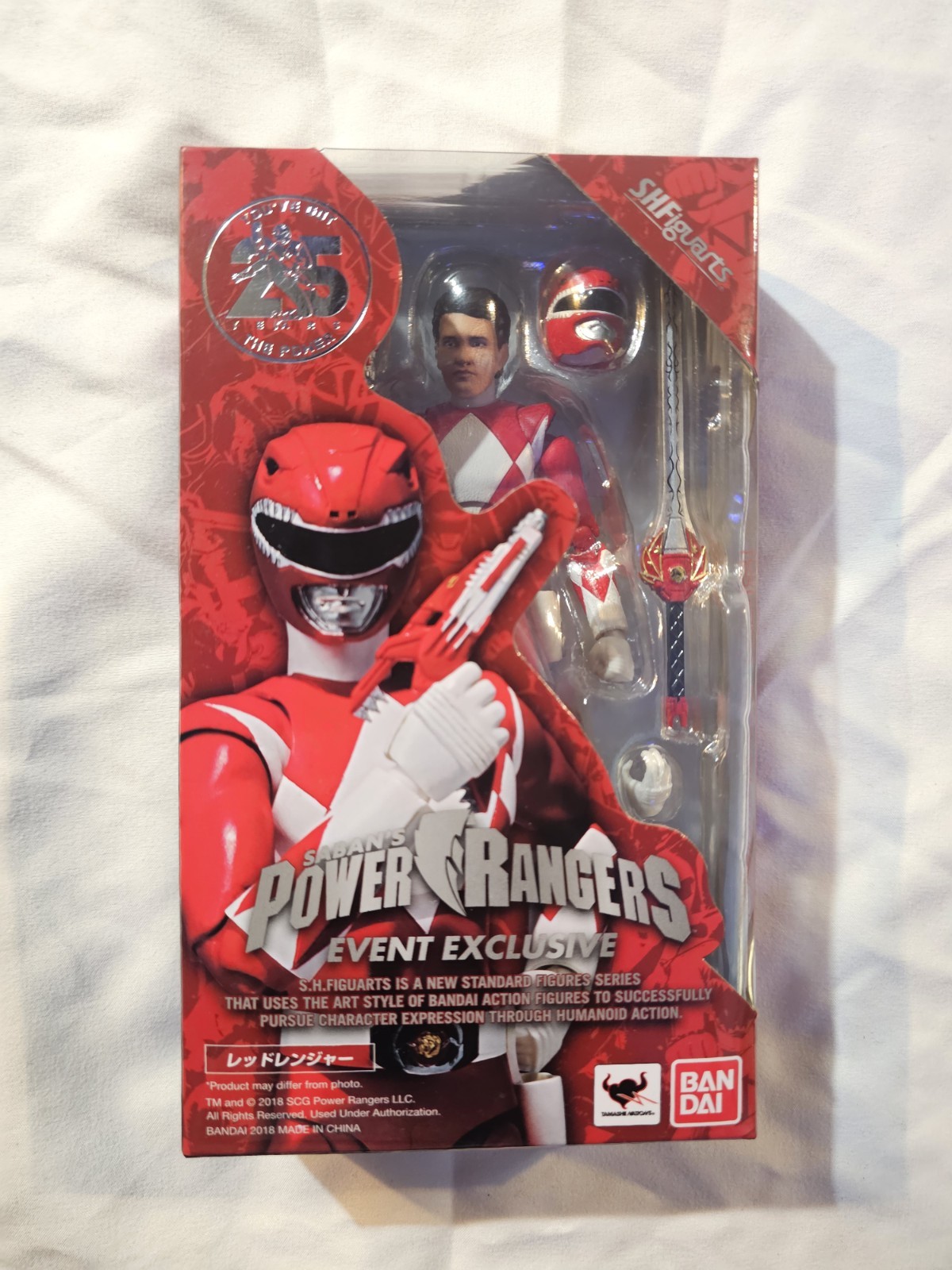 Bandai S.H. Figuarts Power Rangers Red Ranger Figure MMPR Evento Esclusivo Nuovo