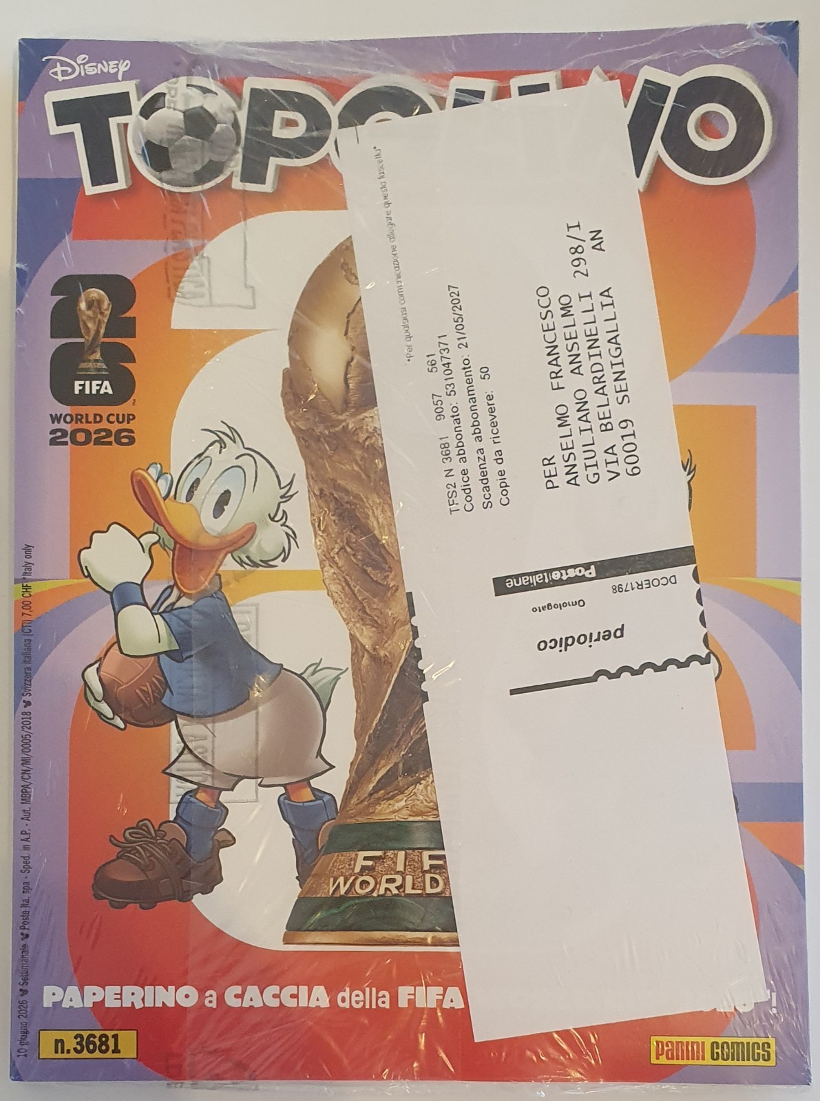 TOPOLINO 3681 - PANINI COMICS, DISNEY BLISTERATO SIGILLATO DA ABBONAMENTO