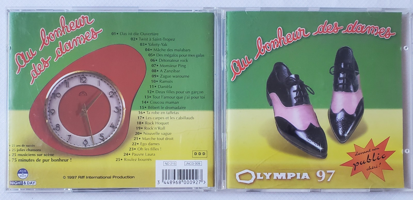 CD AU BONHEUR DES DAMES LIVE OLYMPIA 97 25 TITRES DE 1972-1997 RIFF PRODUCTION