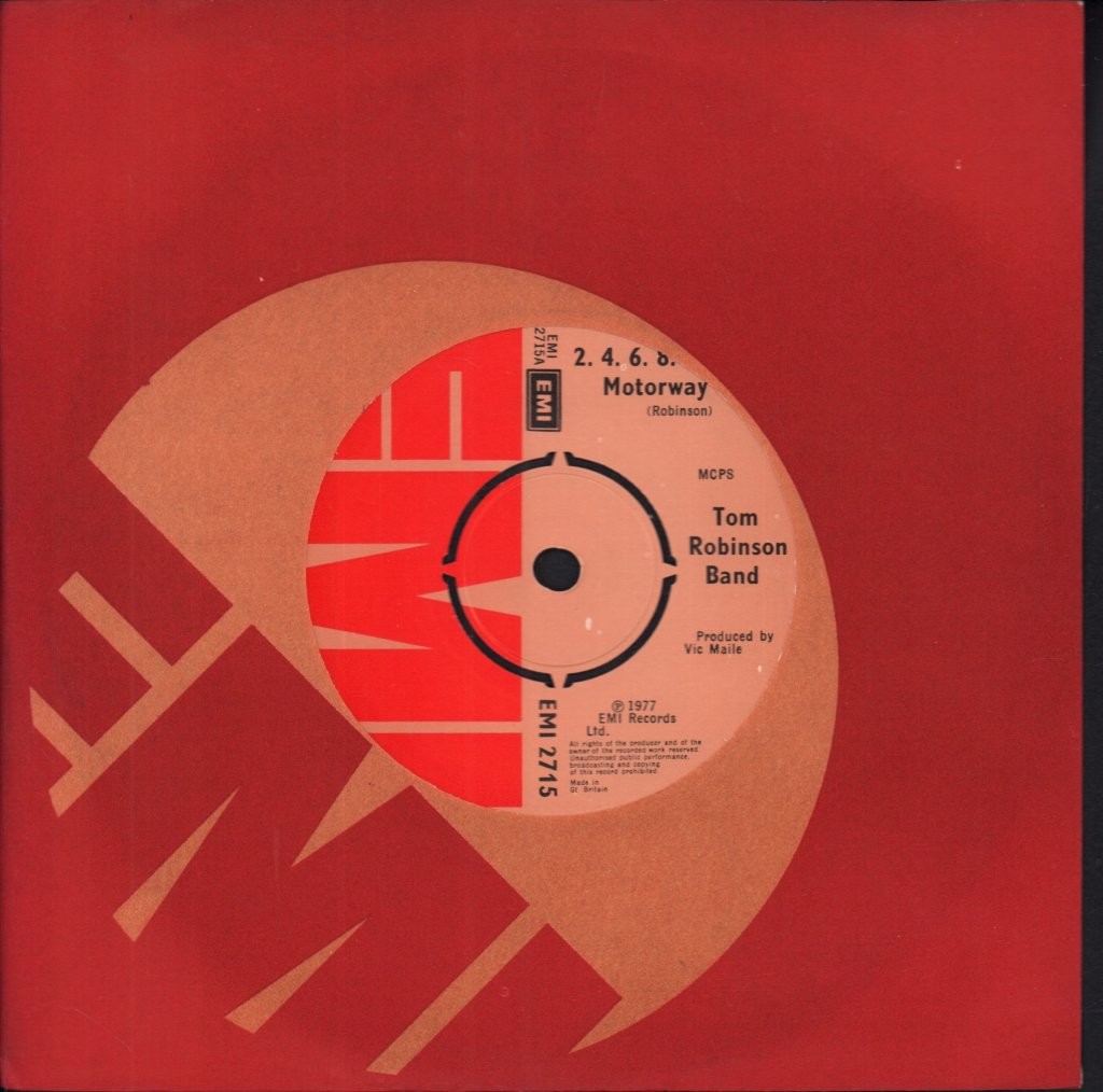 Tom Robinson Band 2 4 6 8 Motorway 7" vinyl UK Emi 1977 4 prong label design in