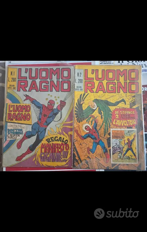 Fumetto l'uomo ragno da 1 a 4  1970