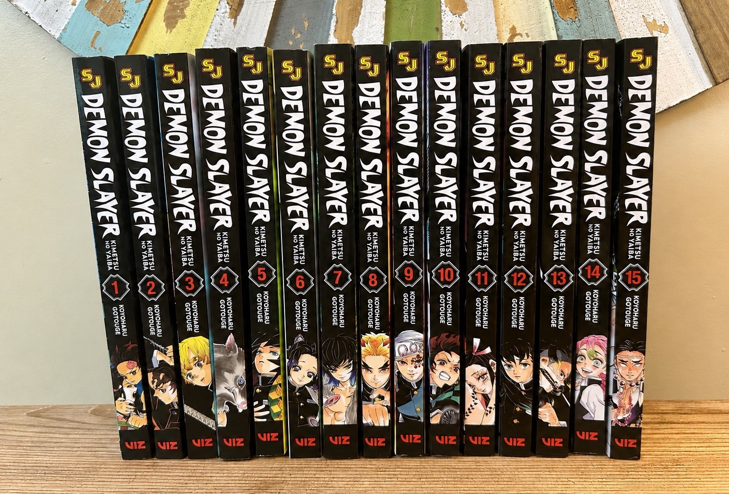 Lotto manga Demon Slayer Kimetsu no Yaiba volumi 1-15 inglese VIZ SJ completo