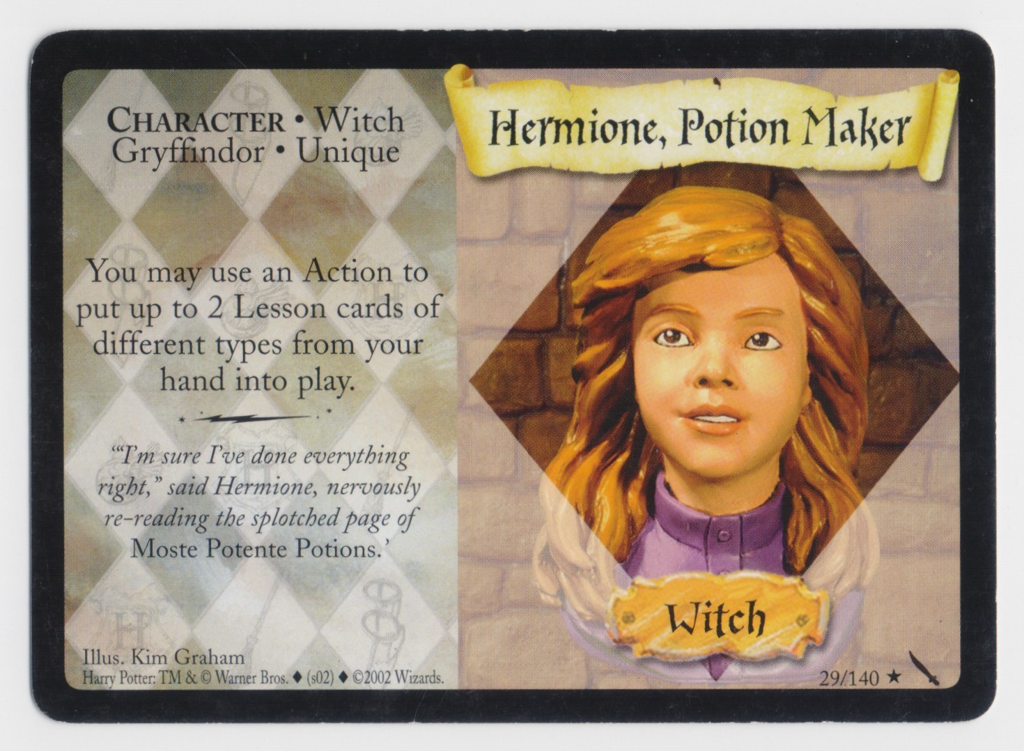 Hermione, Potion Maker 29/140 Chamber of Secrets Rare Harry Potter TCG WOTC LP