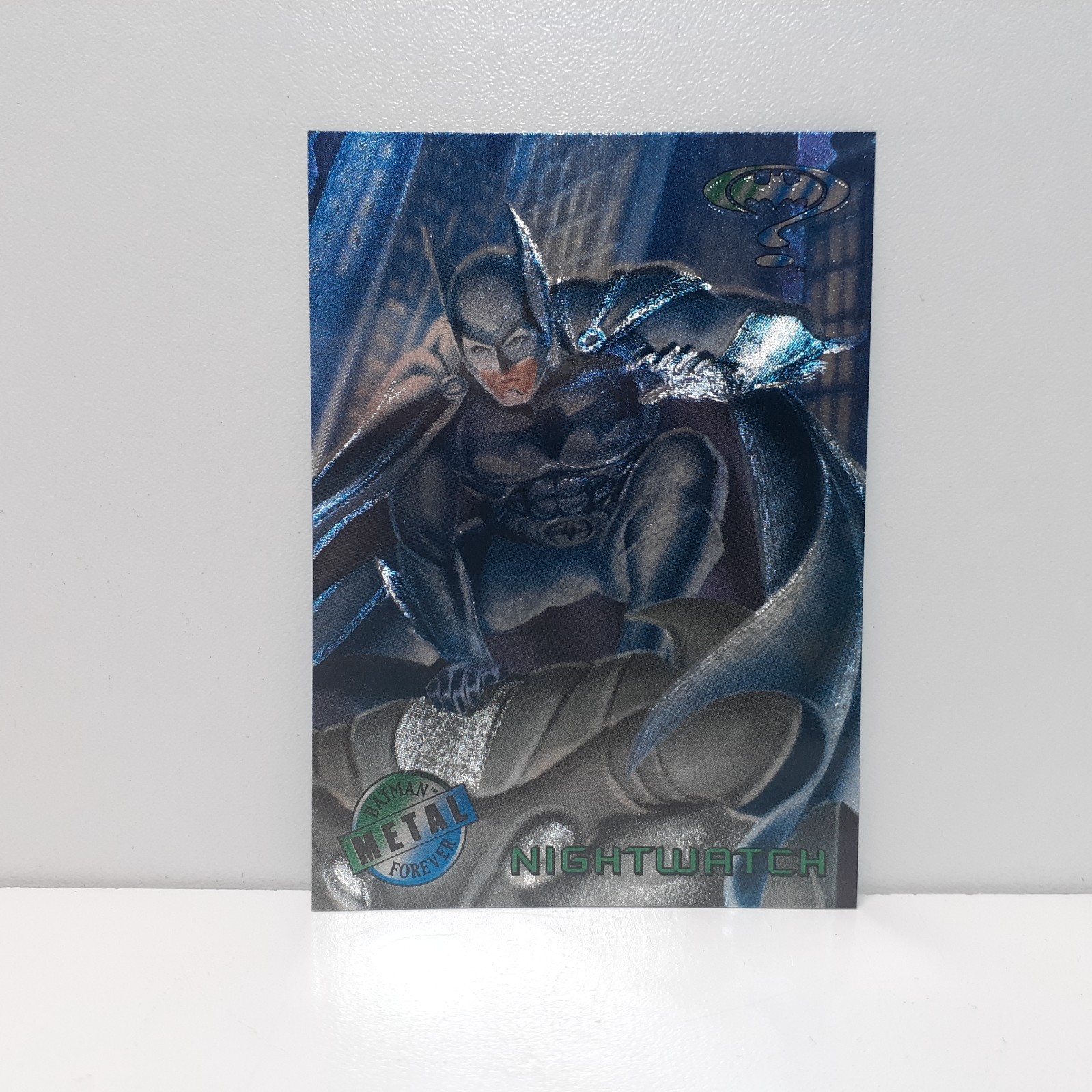 Scheda base orologio notturno Fleer Batman Forever Metal #38 1995