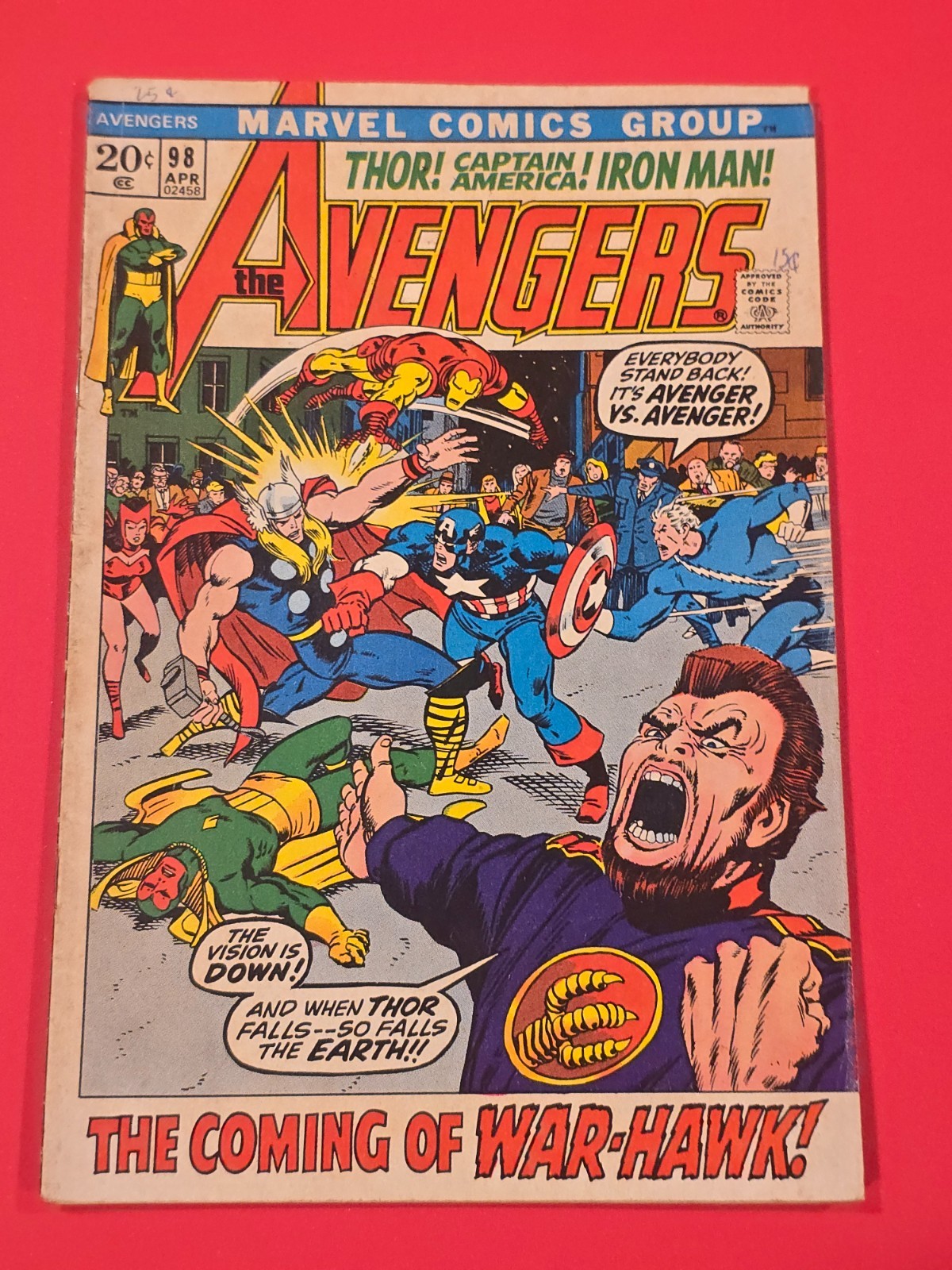 Avengers #98 1972 Marvel Warhawks Hawkeye Barry Windsor-Smith Ares