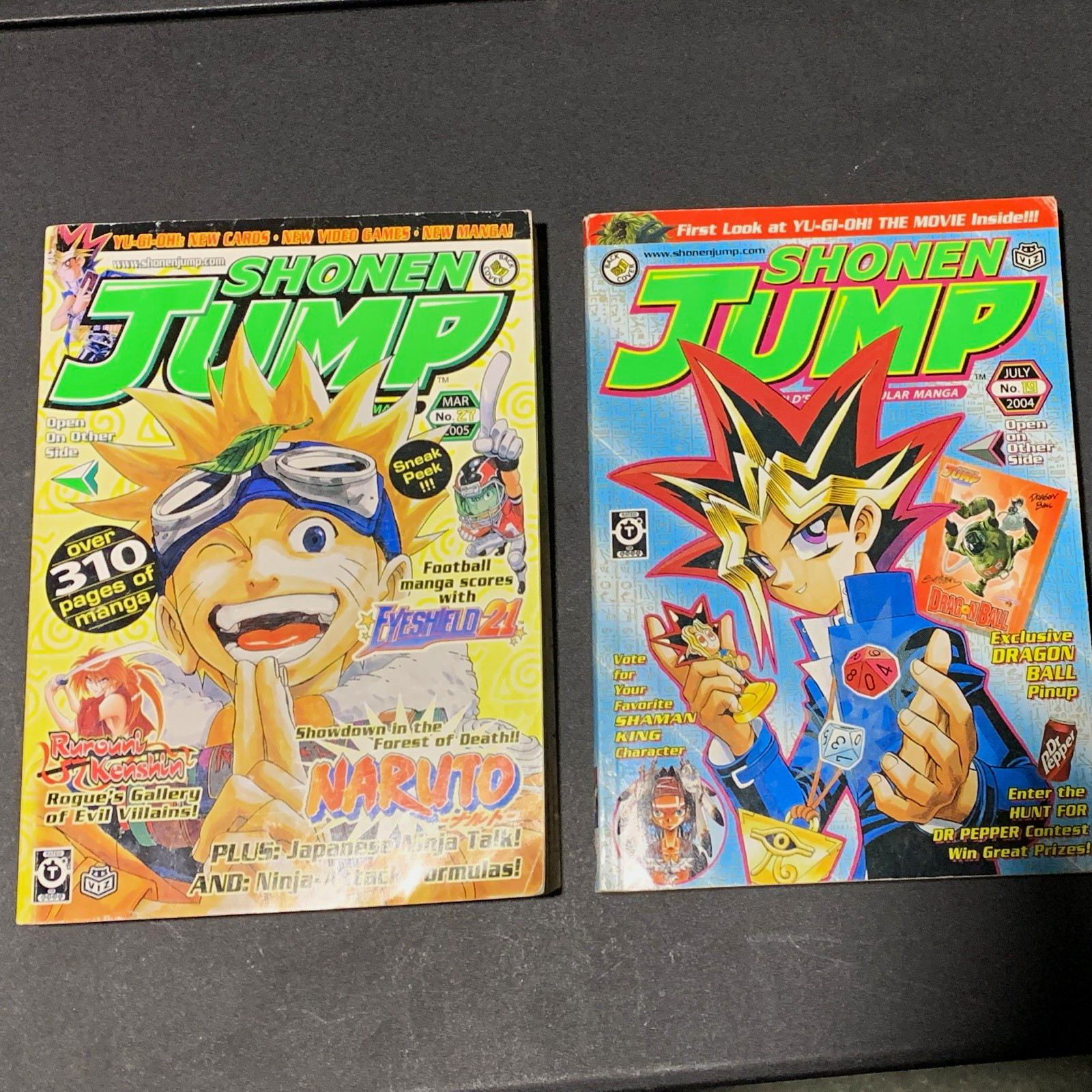 VIZ Media Shonen Jump Naruto & Yu-Gi-Oh. numero marzo 2005 e numero luglio 2004