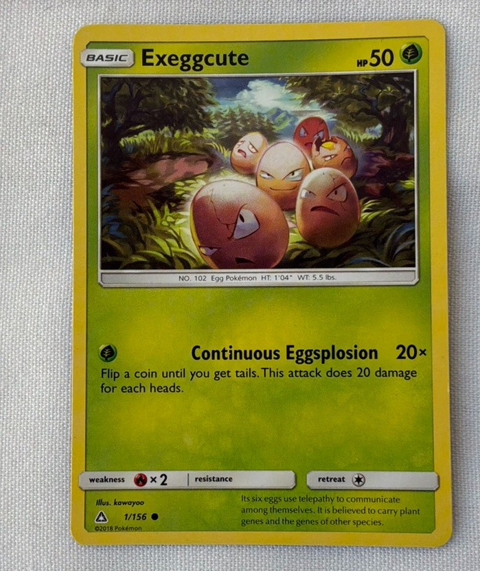 Pokémon TCG Eseggcute Sole e Luna Ultra Prisma 1/156 Regolare Comune