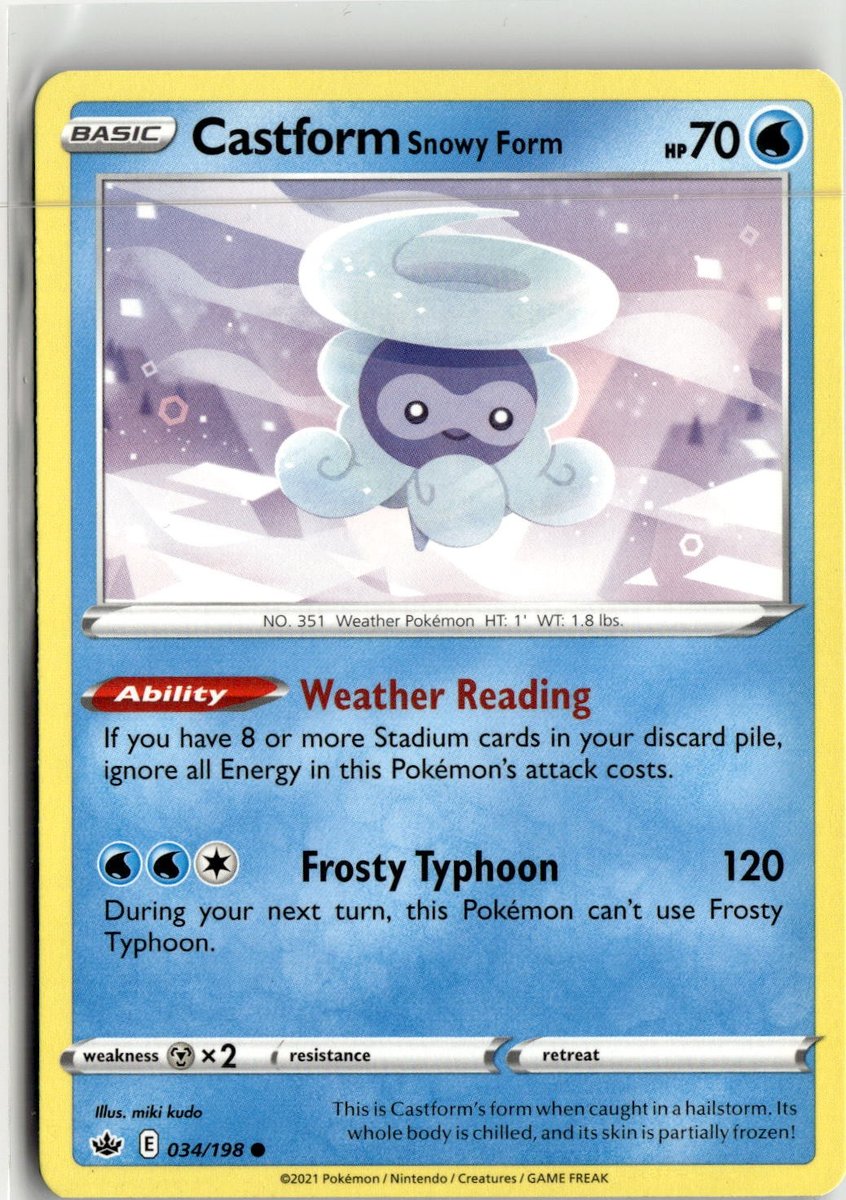 2021 Sword & Shield Chilling Reign Castform Snowy Form 34/198