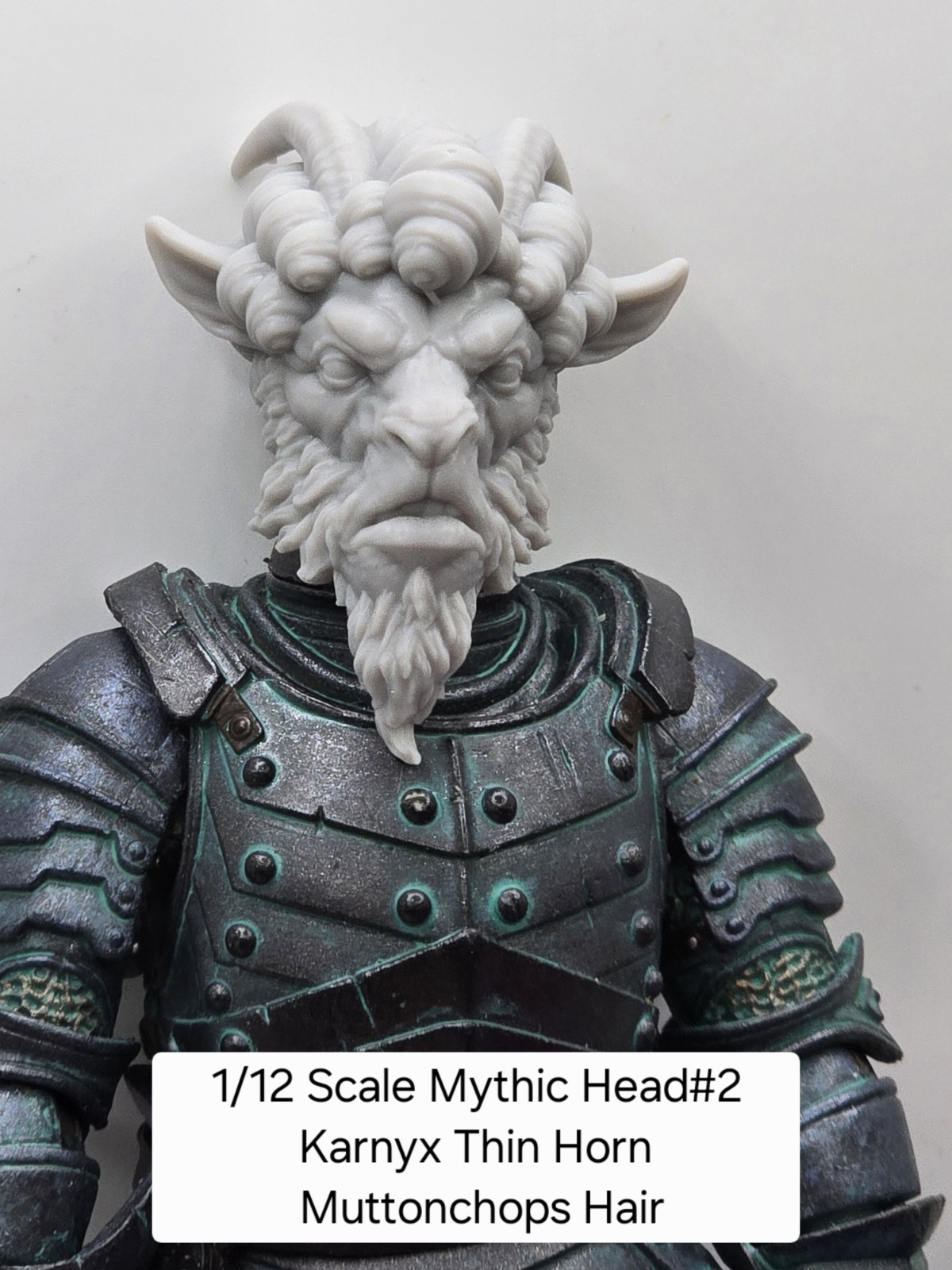 3d Printed KARNYX THIN HORN /HAIR HEAD#2  1.0  For Mythic Legions 1/12 Figure 