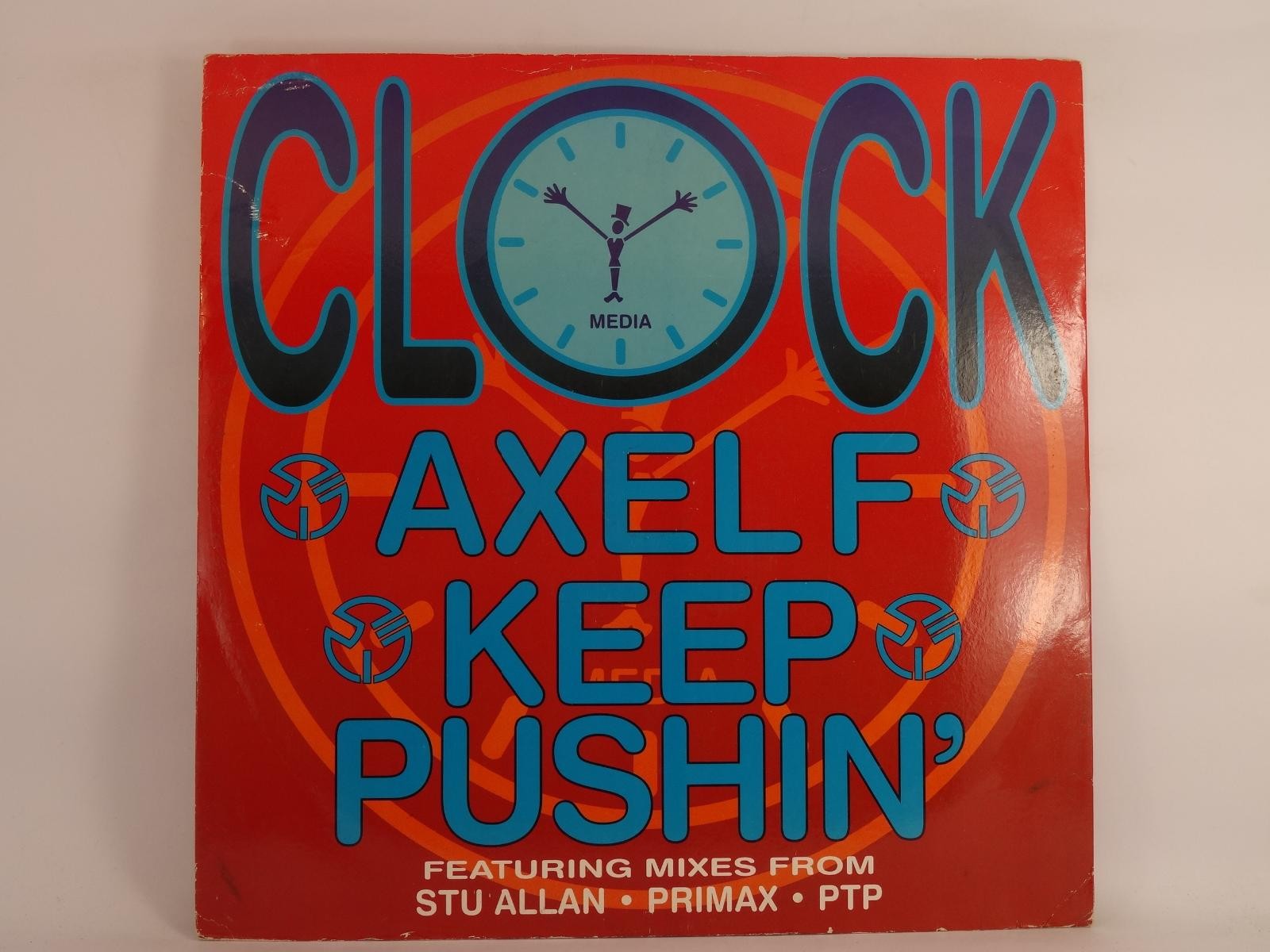CLOCK AXEL F KEEP PUSHIN' (44) 4 Track 12" Single plus Picture Sleeve MCA
