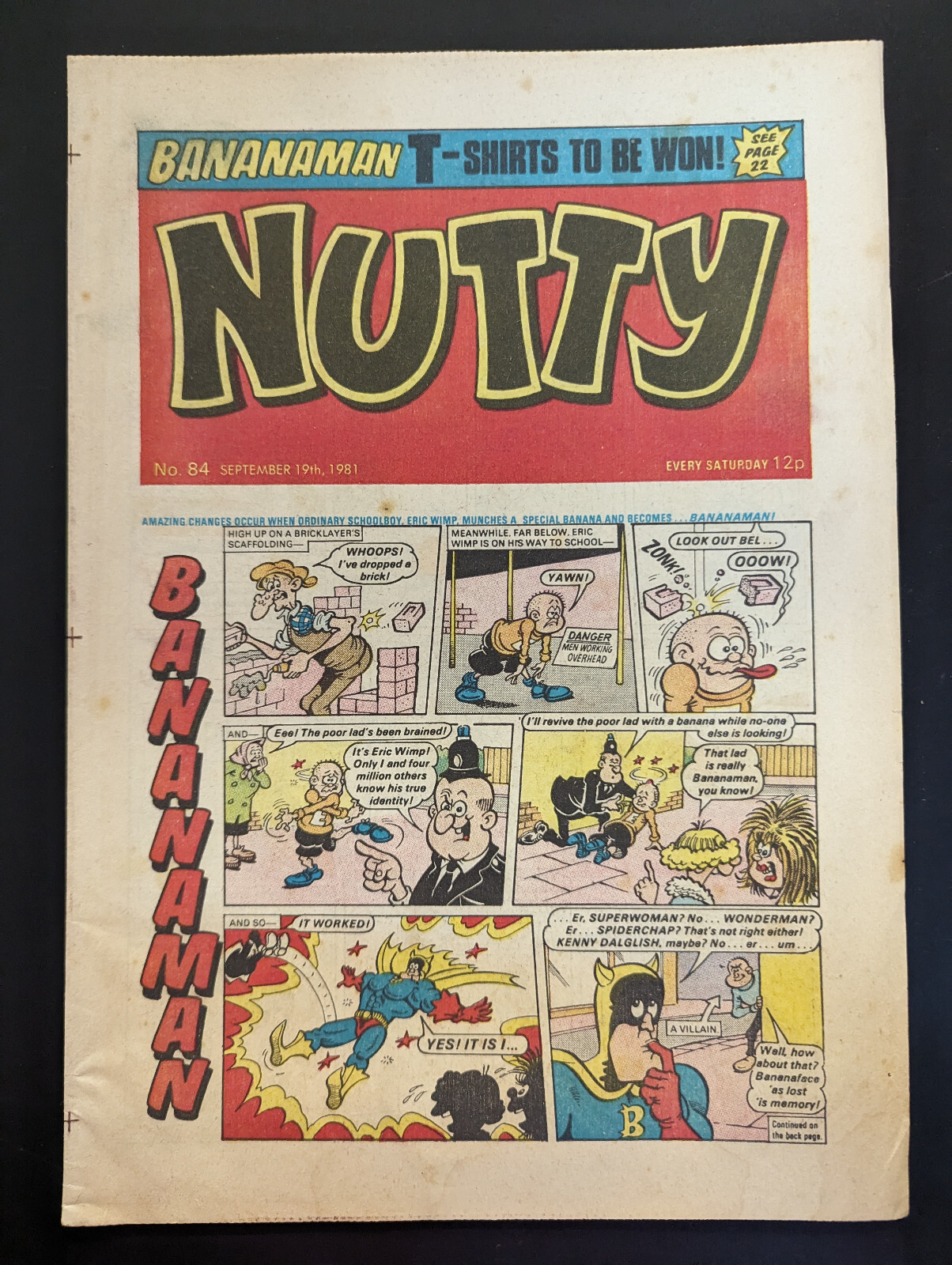 Nutty Comic No 84, September 19th 1981, Bananaman.