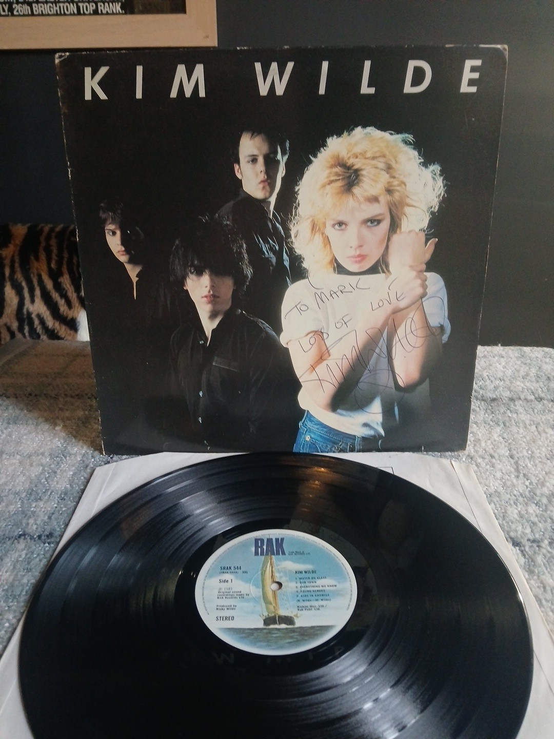 Kim Wilde Signed Self Titled Vinyl, Album 1981 1st A1/B1 SRAK544. Play Tested.