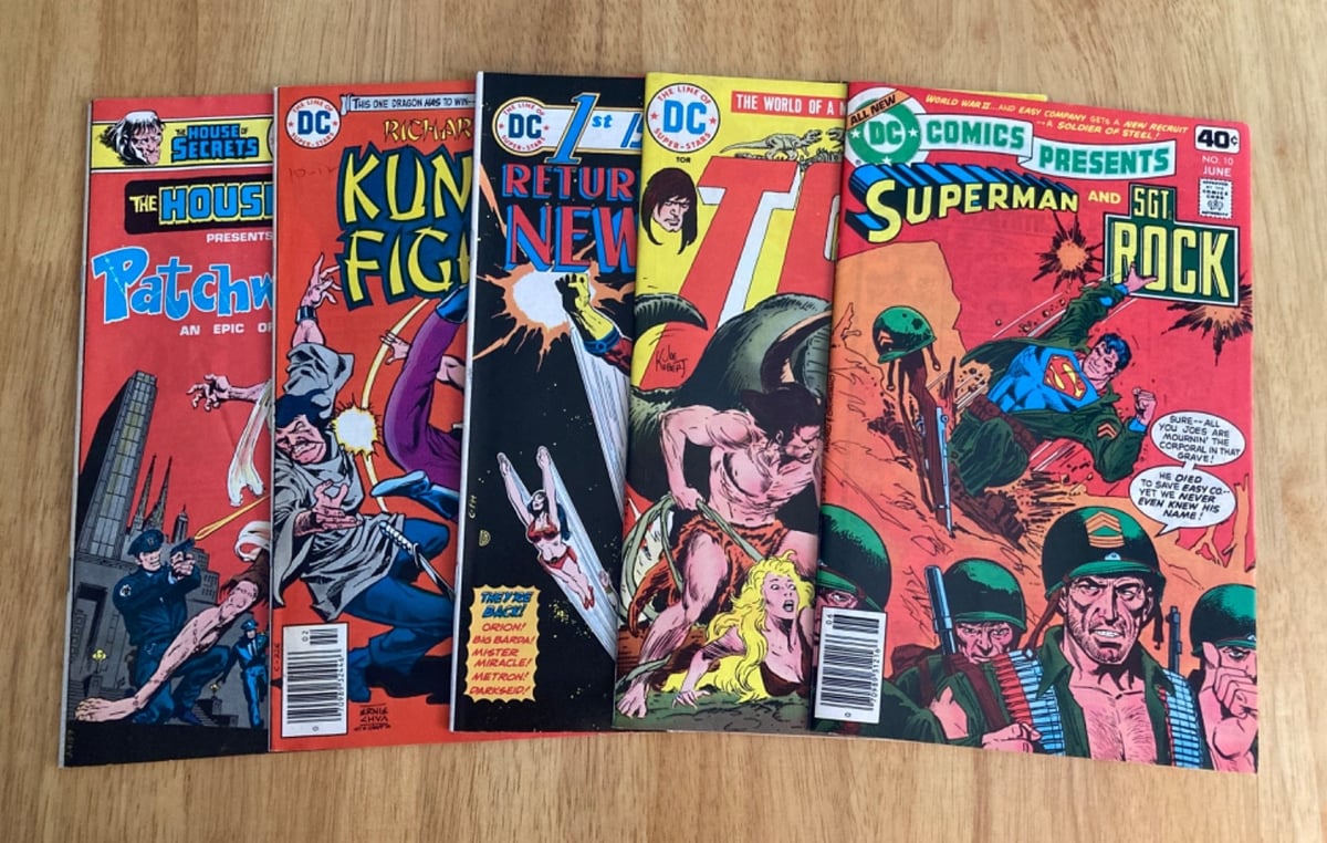 Lot of *5* 1970s DC: SUPERMAN/SGT. ROCK•TOR•NEW GODS++! *Nice!*