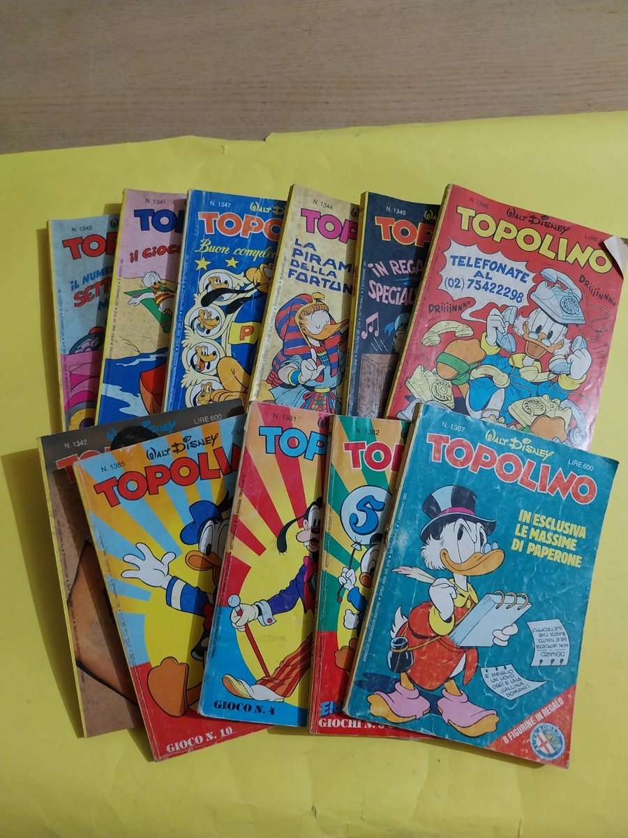 11 FUMETTI TOPOLINO N 1341-1342-1343-1344-1345-1346-1347-1367-1381-1382-1385 LET