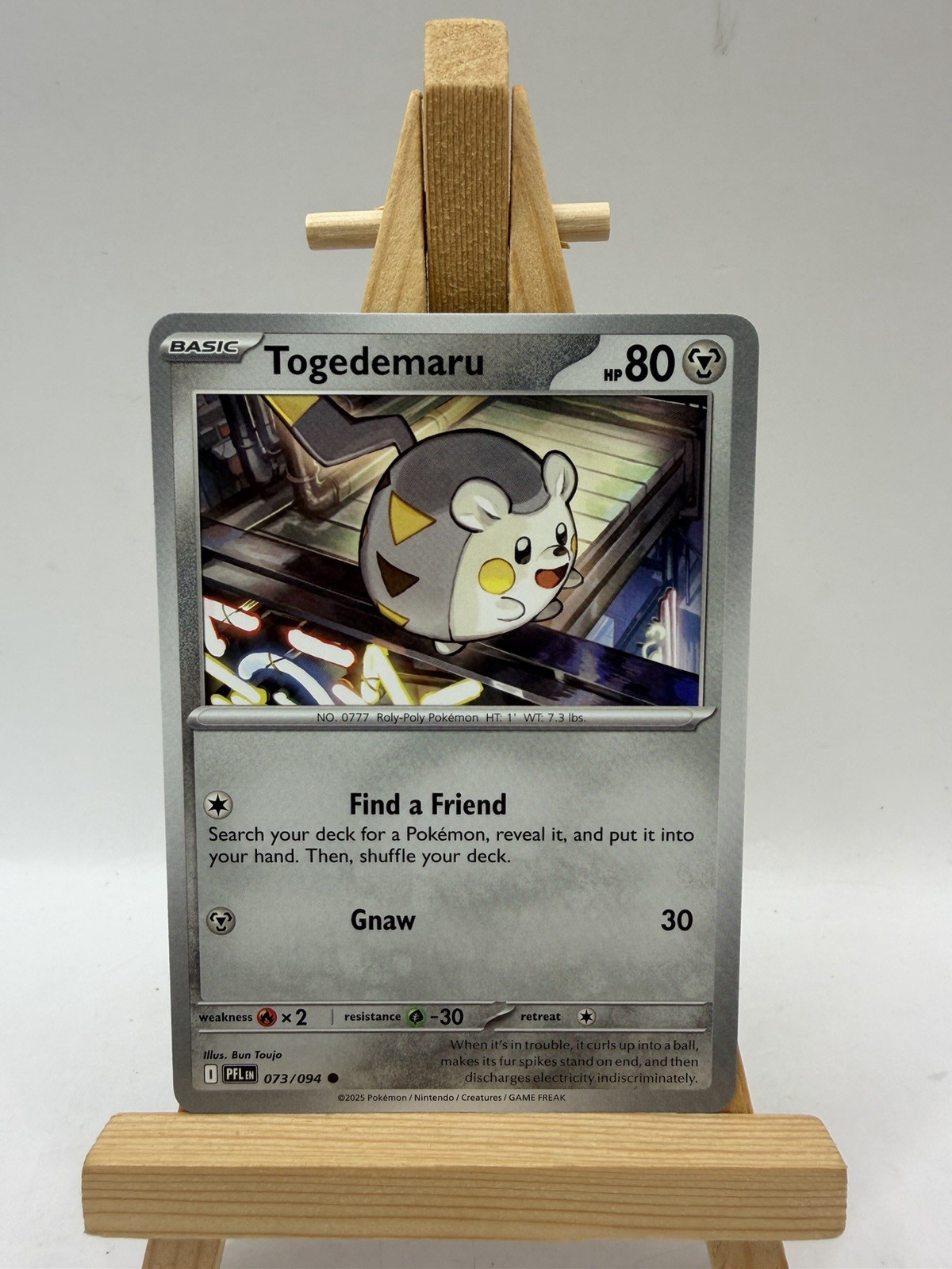 Togedemaru 073/094 Phantasmal Flames Regular Common Pokemon 2025 TCG Card NM