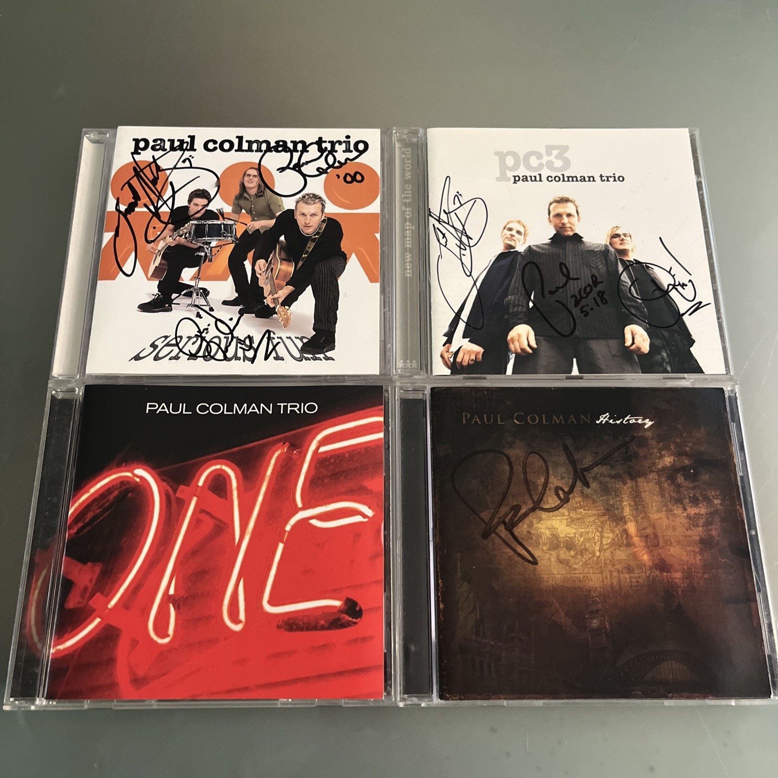 Paul Colman Trio 4 💿 LOT/ AUTOGRAPHED: Serious Fun, New Map, One, History VG+