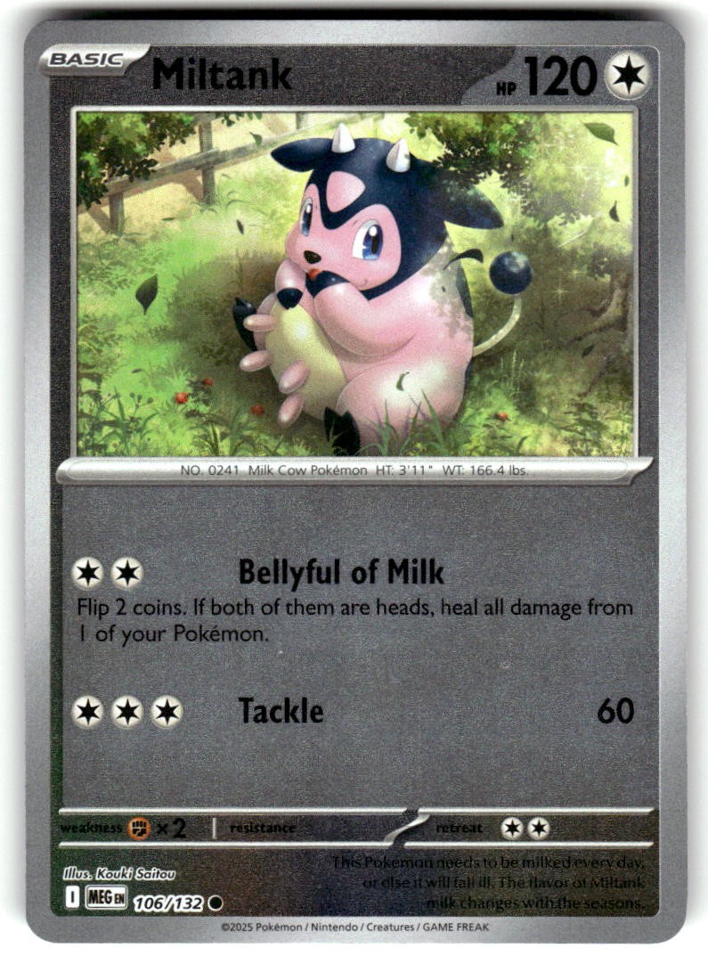 Miltank Reverse Holo Common Mega Evolution 106/132 quasi nuovo
