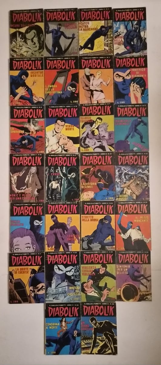 DIABOLIK Anno XI 1972 COMPLETA 1-26 Prima Edizione Originale Astorina