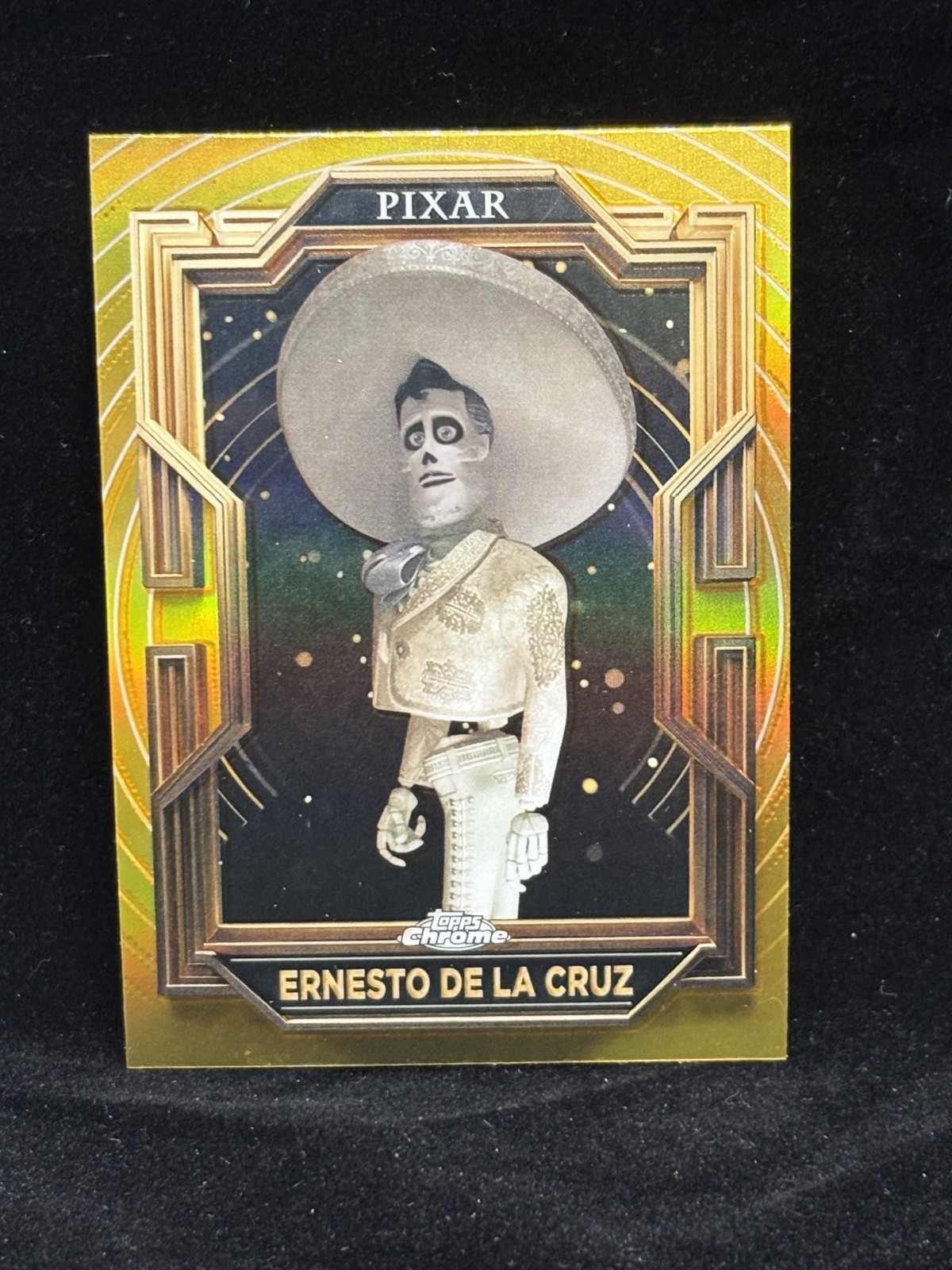 2025 Topps Chrome Disney Pixar Gold Ernesto de la Cruz Coco Base #71