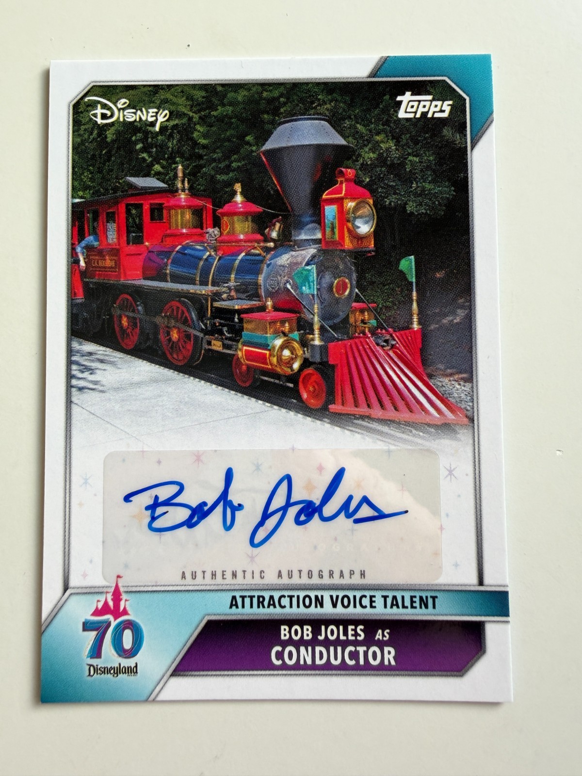 Scheda autografa 2025 Topps Disneyland 70° Bob Joles come direttore #AA-BJ