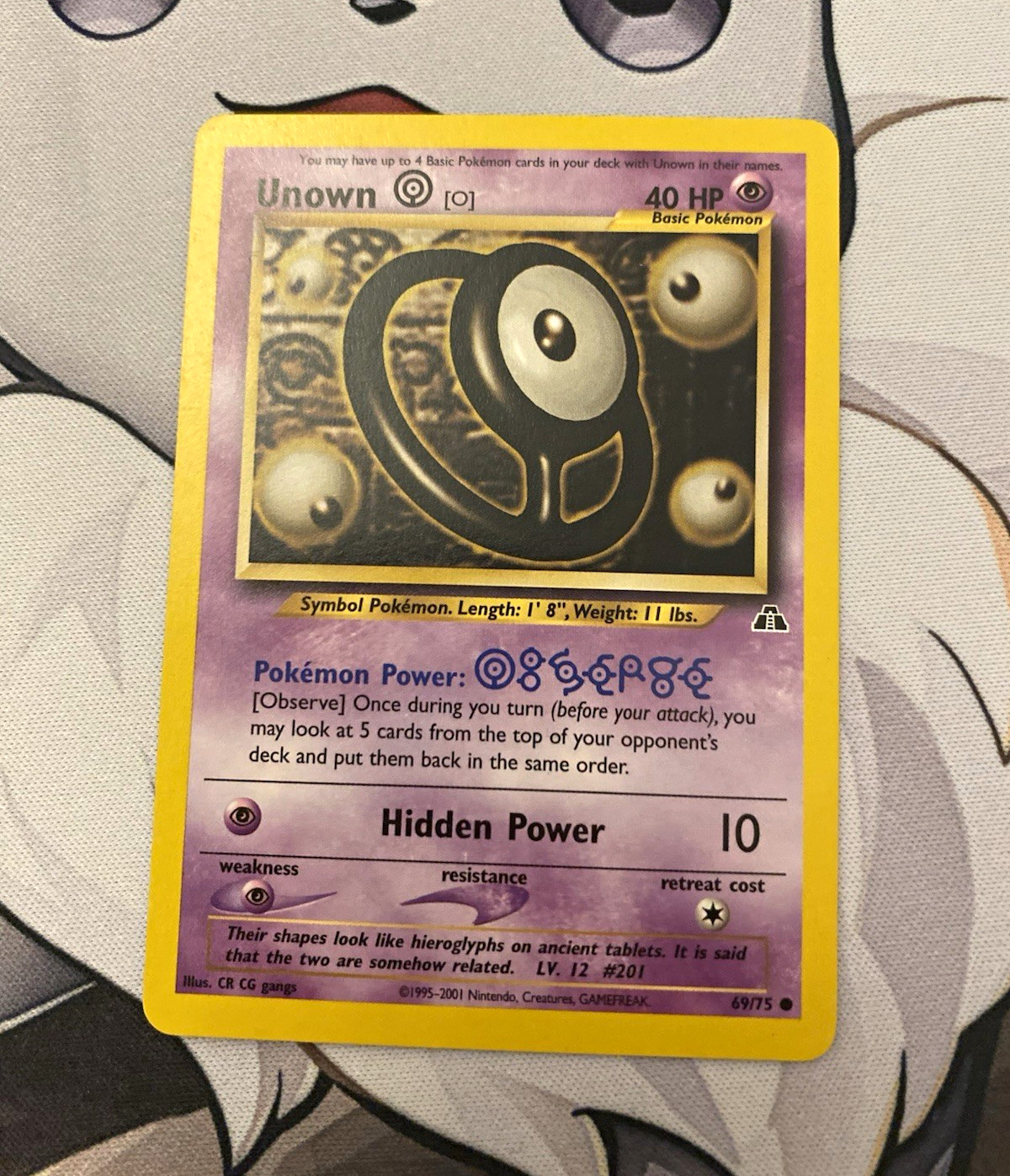 Unown [O] Neo Discovery 69/75 Pokemon Card Common Regular Unlimited English 2001