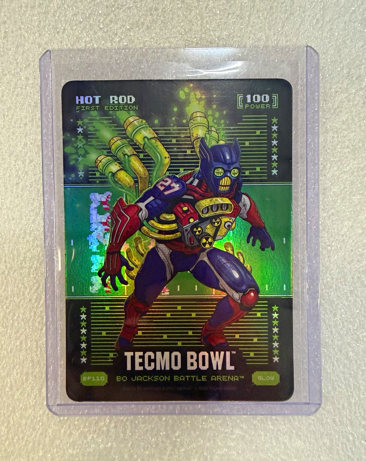 Tecmo Bowl Bo Jackson Battle Arena Hot Rod Glow Battlefoil Rodney Hampton