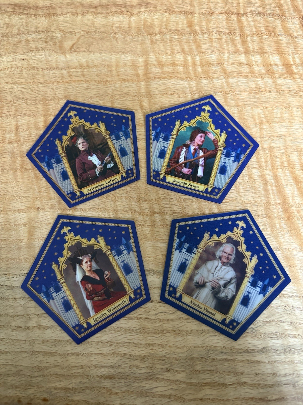 Universal Studios Harry Potter 4 Holo Chocolate Frog Card Set Nicolas Flamel