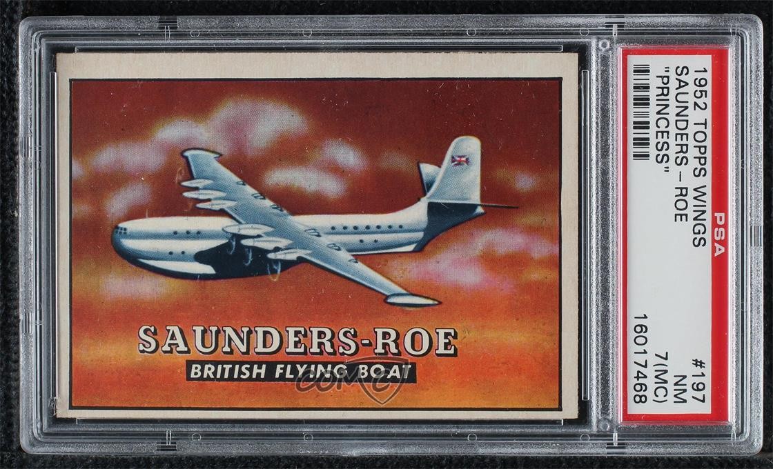 1952 Topps Wings - Amico o nemico R707-4 Saunders-Roe #197 PSA 7 0nr3