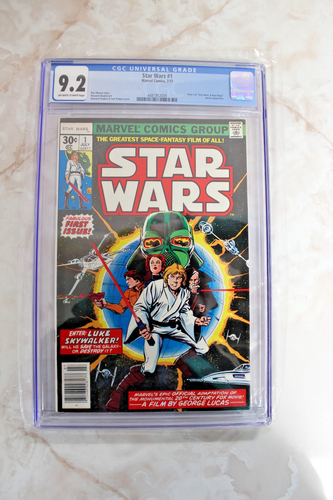 Star Wars #1 prima stampa quasi nuovo CGC 9.2 appena classificato! Marvel Chaykin Art 1977