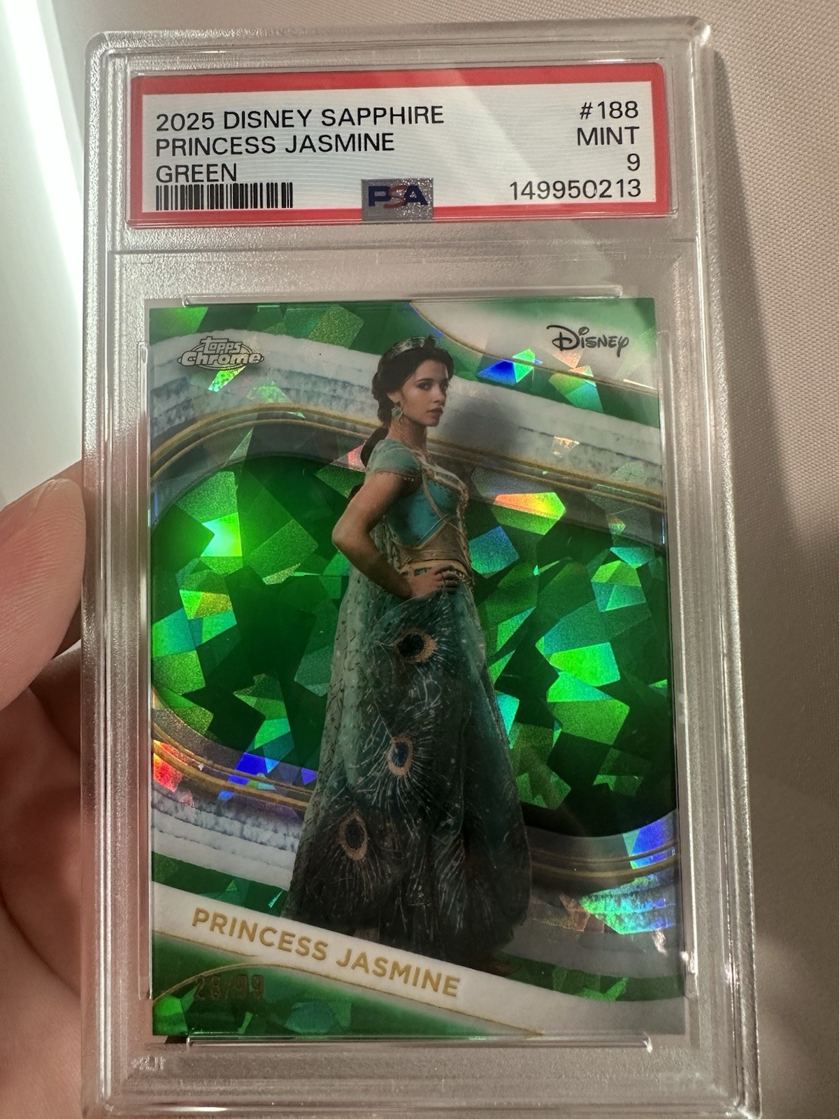 2025 Disney Sapphire Princess Jasmine /99 PSA 9