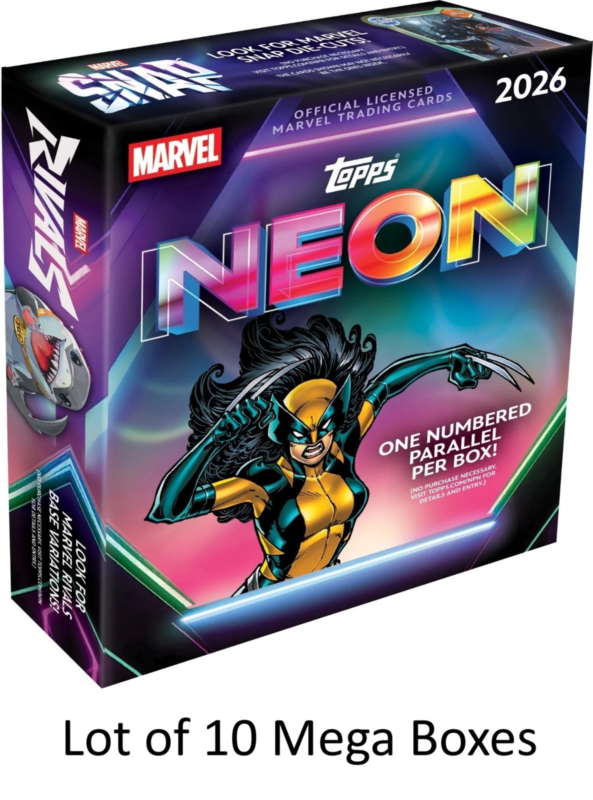 Lotto di 10 Mega Box Sigillati - 2026 Topps Neon Marvel