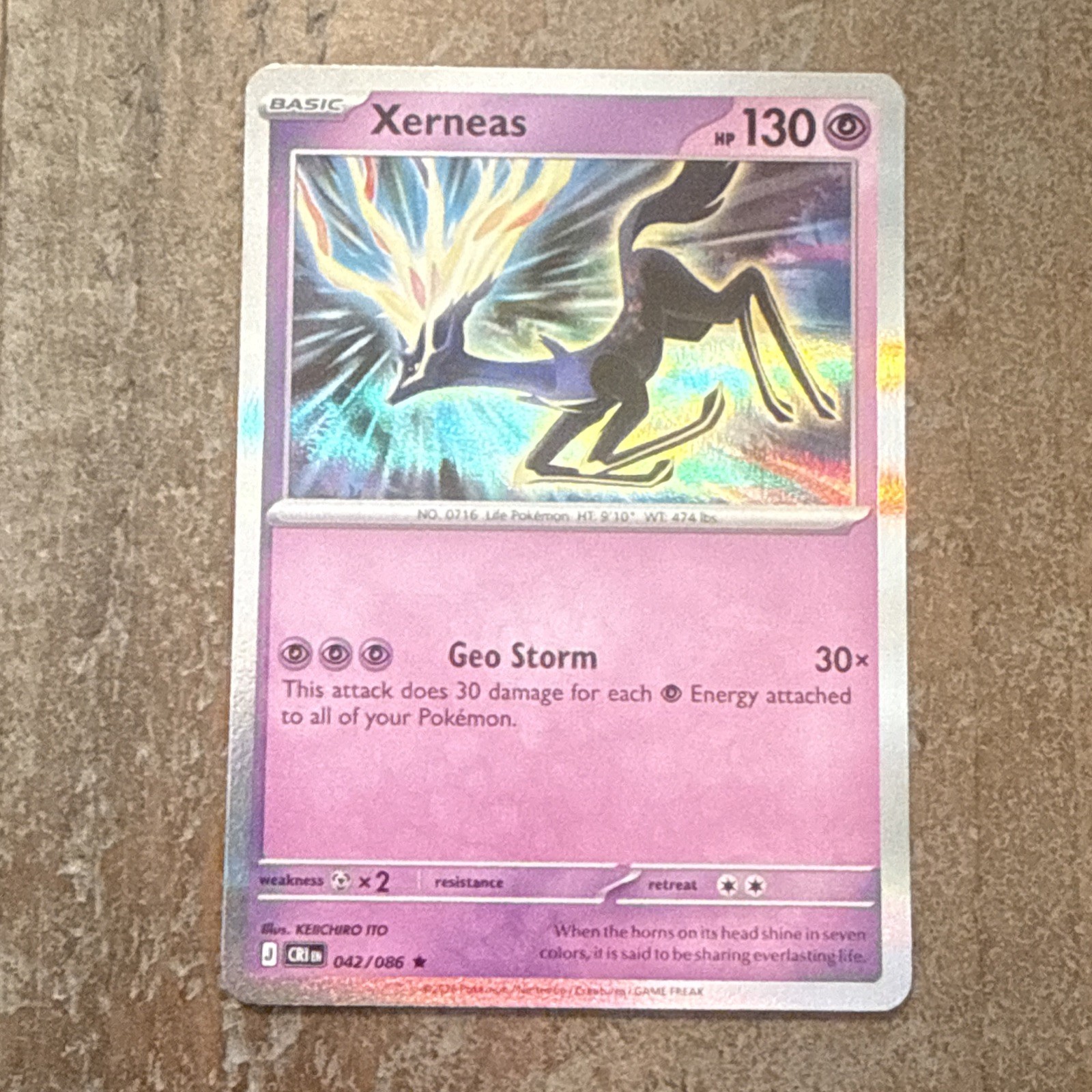 Xerneas 042/086 Raro Pokemon Chaos Rising Reverse Holo Near Mint