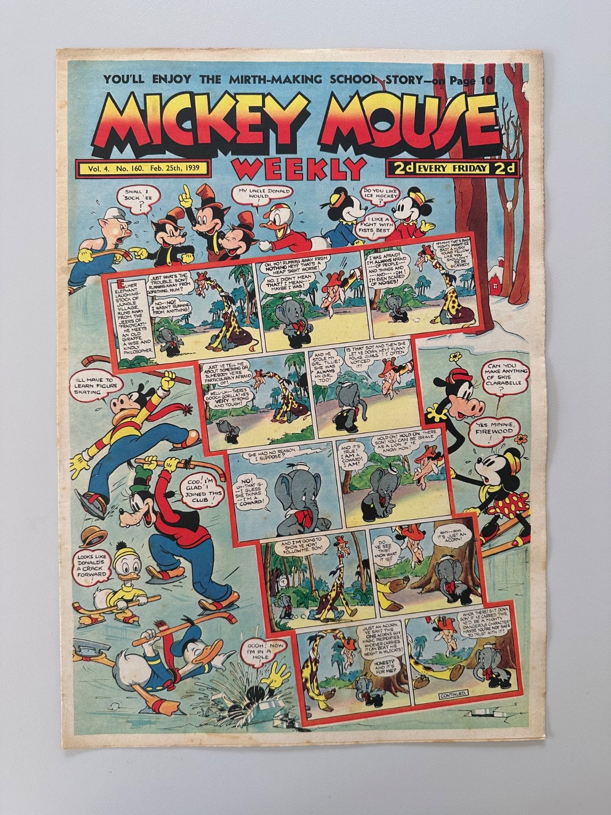 Mickey Mouse Weekly Comic #160 February 25th 1939 FN RARE