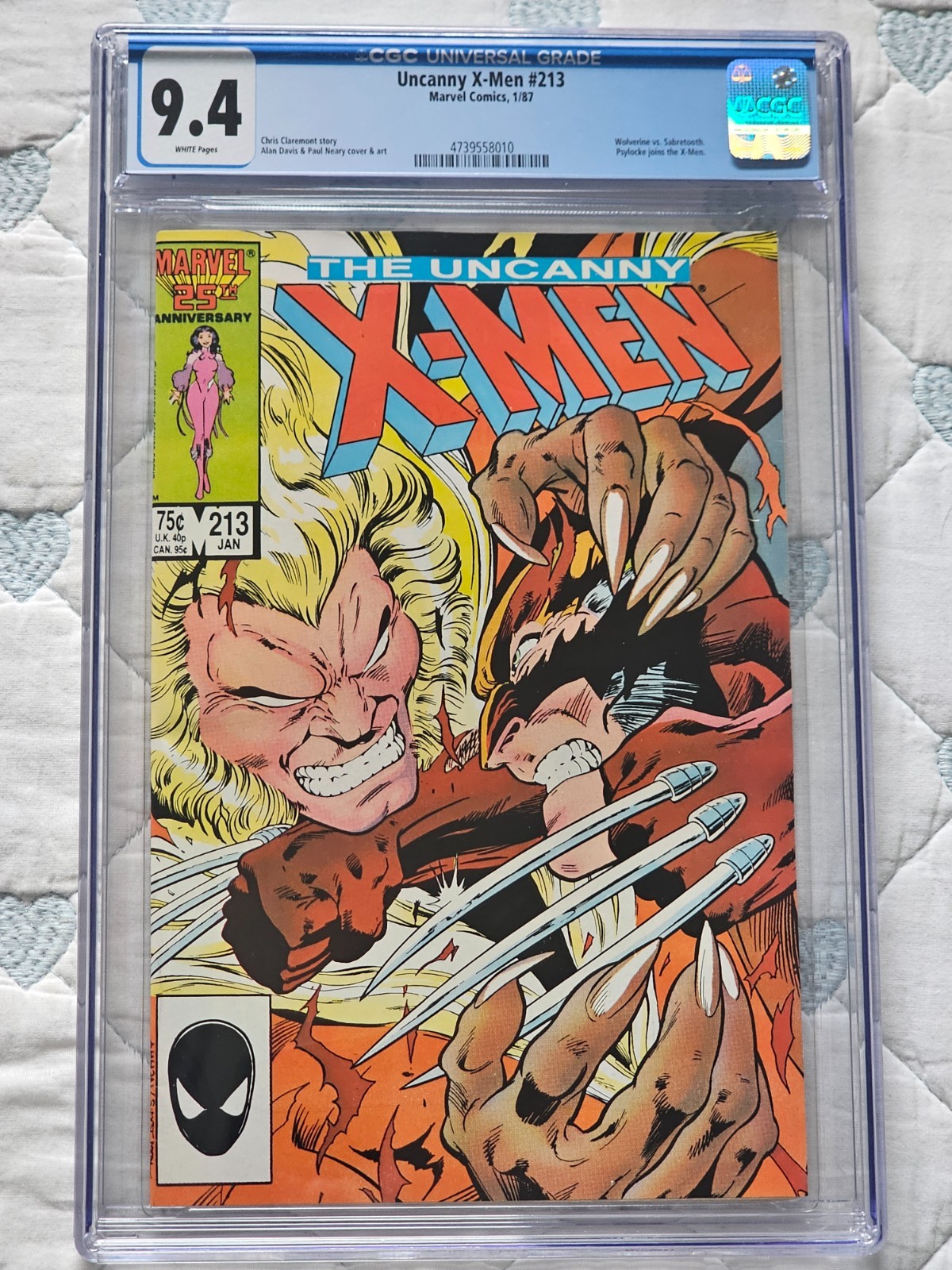The Uncanny X-Men #213 CGC 9.6 Comic Book 1987