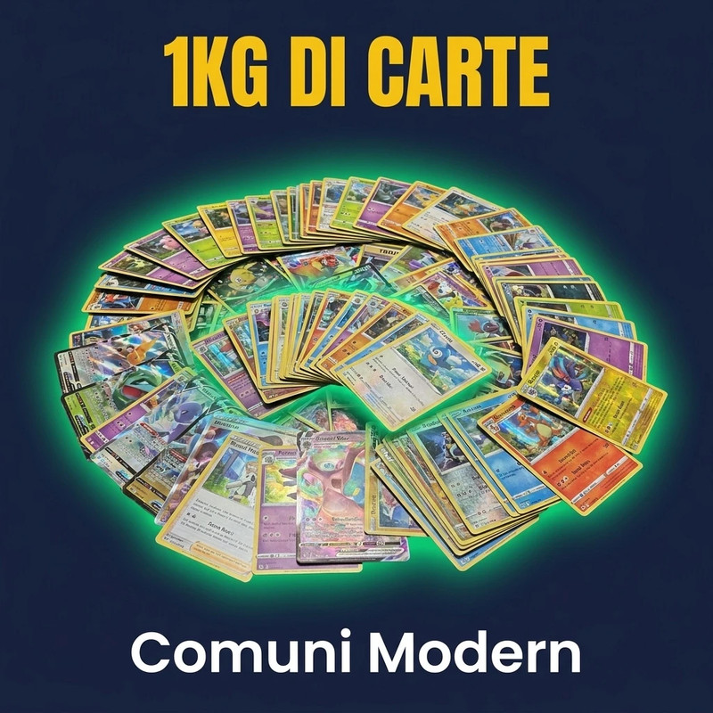 1 kg di carte Pokémon comuni moderne