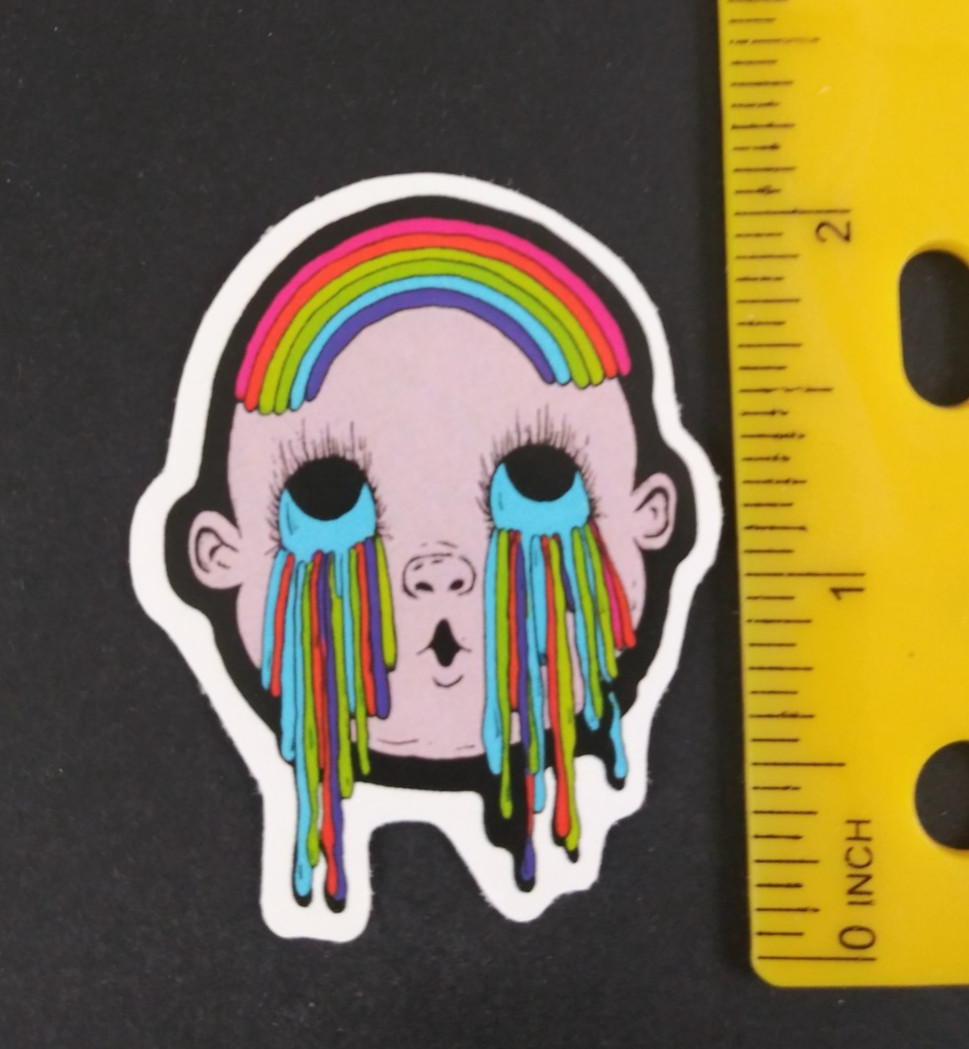Adesivo Arcobaleno Colorato Luminoso Bambino Piangente (V)