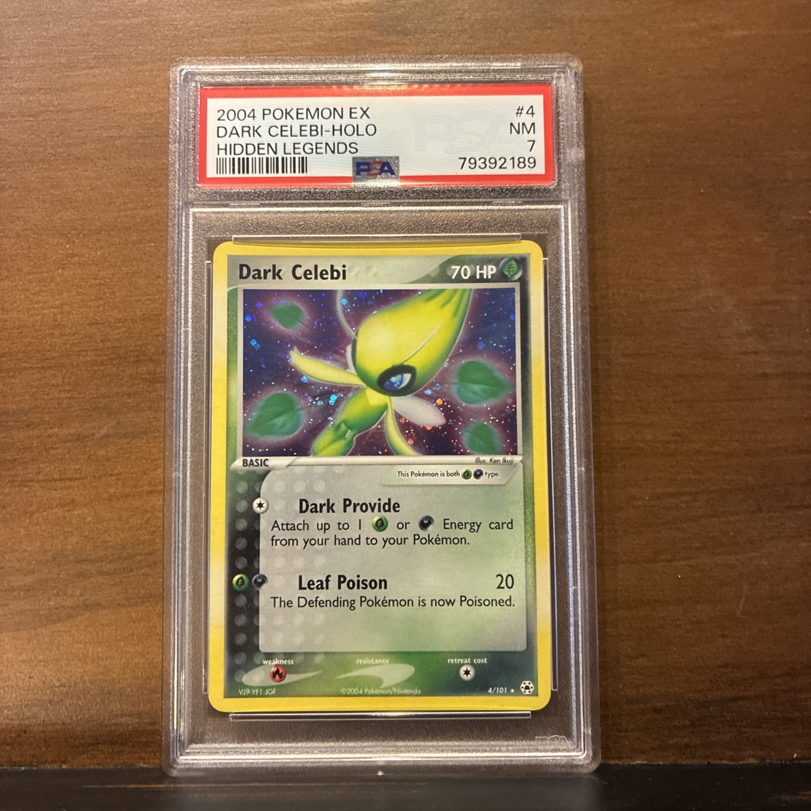 Pokémon EX Leggende Nascoste 2004 Dark Celebi 4/101 Holo PSA 7 Booty Swirl