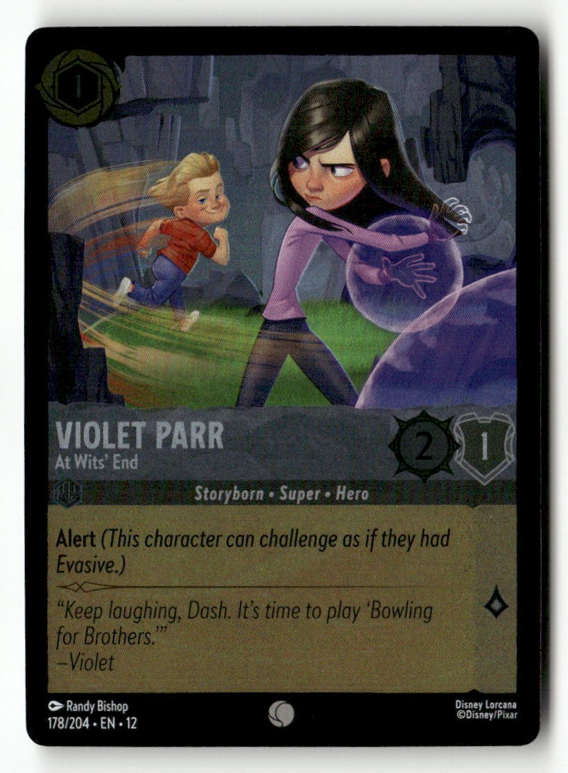 Violet Parr - Alla fine degli ingegni 178/204 Selvaggi comuni sconosciuti Lorcana Cold Foil quasi nuovo