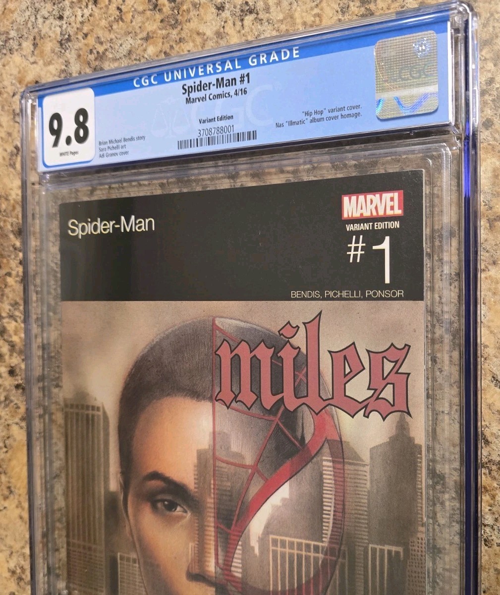 Spider-Man #1 CGC 9.8, Hip Hop Variant White Pages Granov.