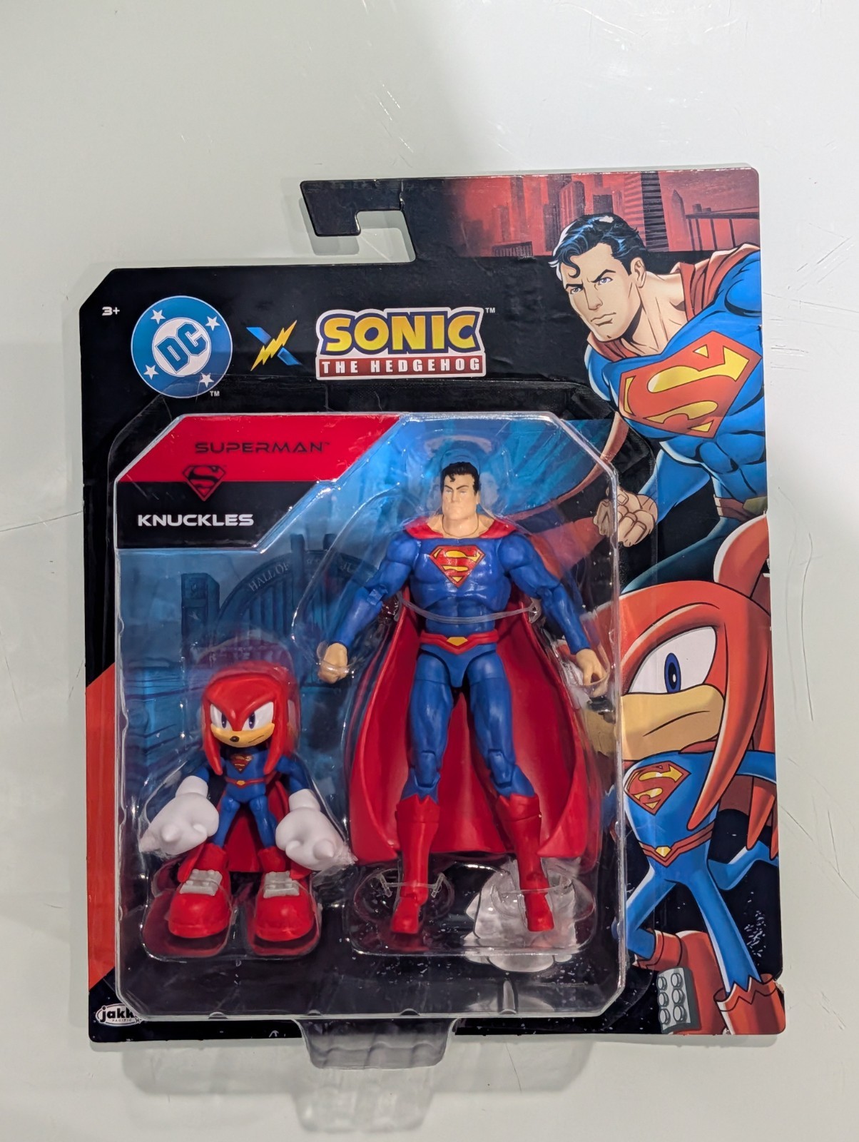 Nuovissimo set 2 personaggi Jakks Pacific DC x Sonic the Hedgehog Knuckles & Superman