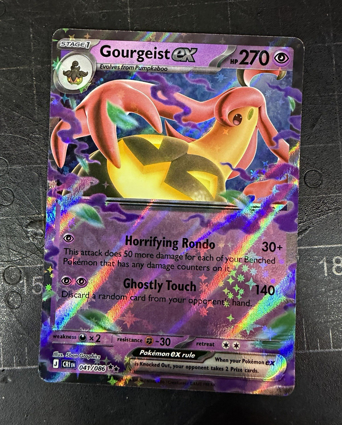 Pokemon TCG Gourgeist EX CRIM 041/086 Raro Holo Inglese Stage 1 HP 270