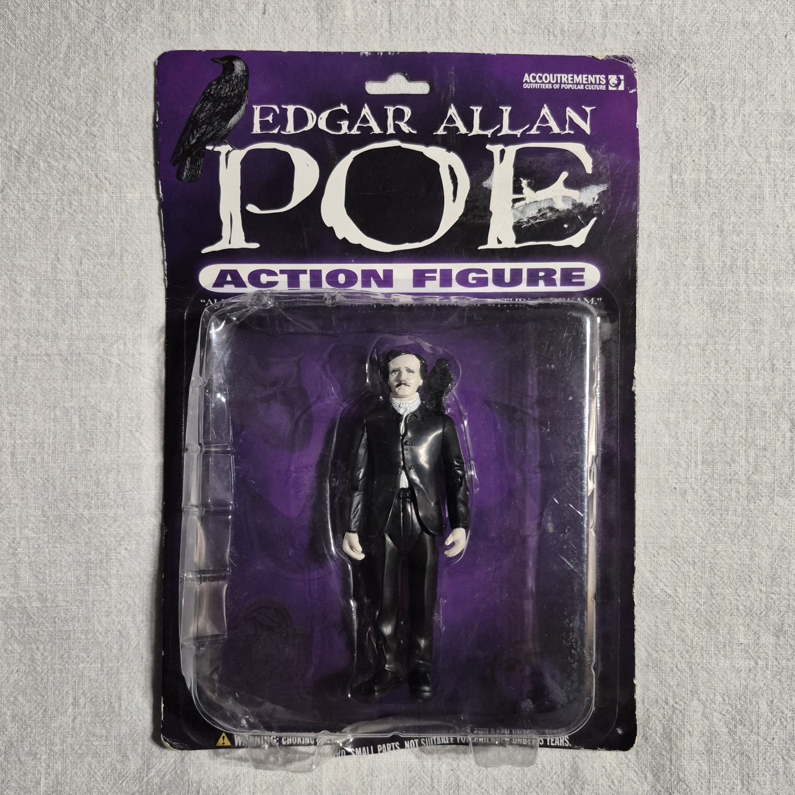 2004 Edgar Allan Poe Action Figure Accoutrements Raven, Sealed, Package Damage