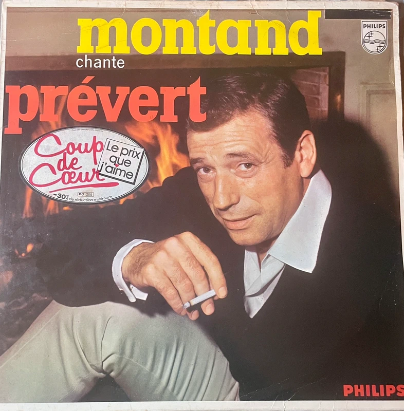 Disque vinyle 33T - Yves Montand - Montand chante Prevert