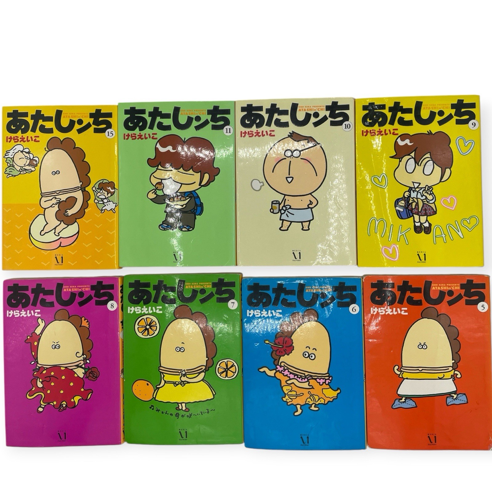 Lotto manga giapponesi Atashin'chi Vol.1-11 e 15 Eiko Kera set completo primi
