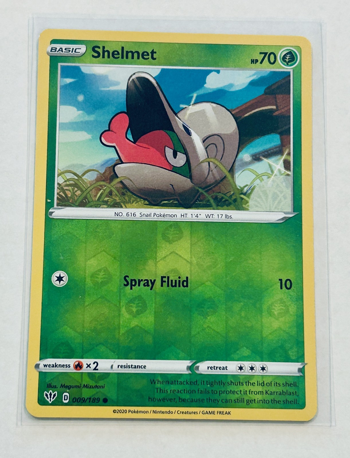 Shelmet 009/189 Reverse Holo Darkness Ablaze 2020 Pokemon TCG NM