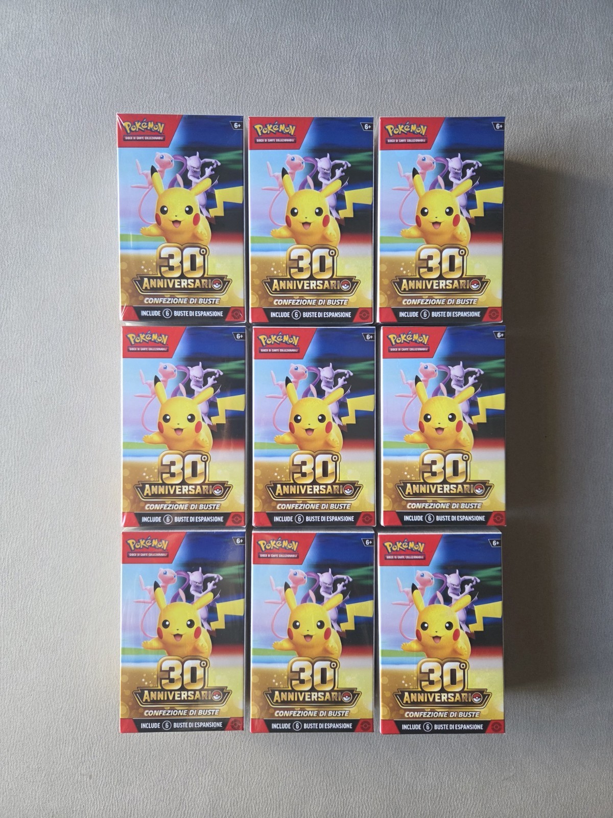 Pokemon 9 Bundle 30° Anniversario 54 bustine Sigillate ITA