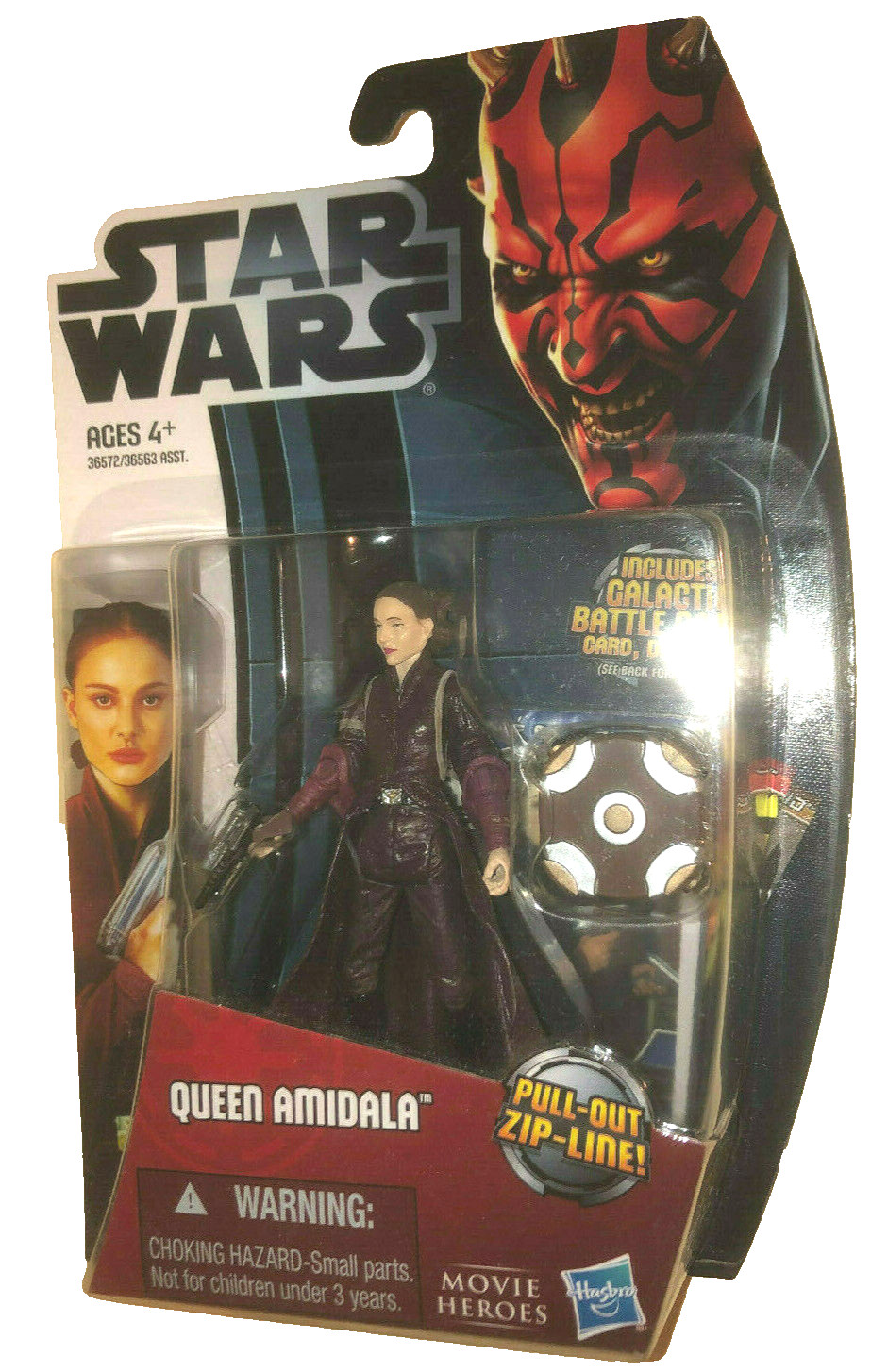 Star Wars Regina Padme Amidala personaggio Natalie Portman giocattolo Darth Maul carta logo