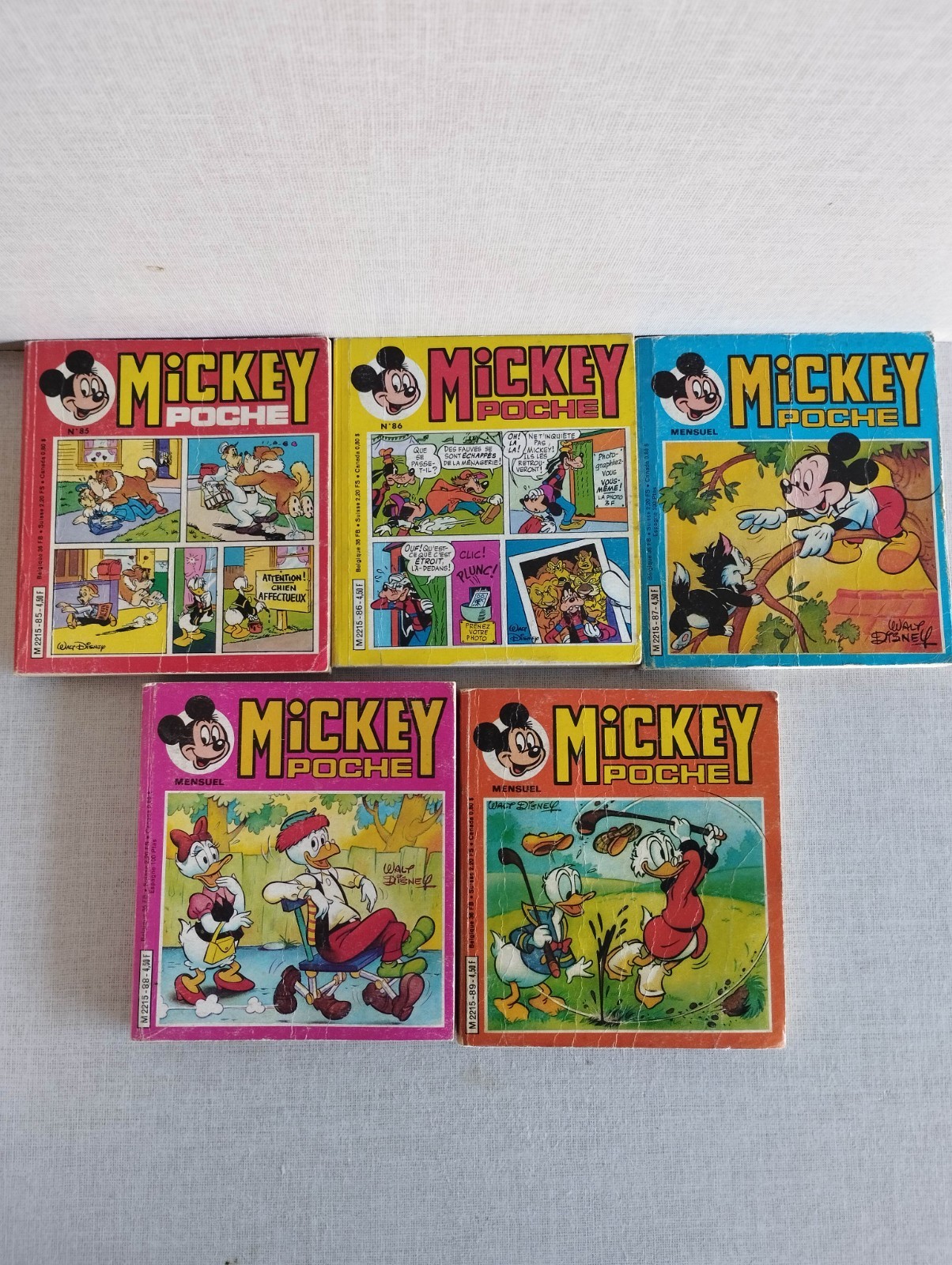 Lotto 5 Mickey Tascabili N° 85.86, 87, 88, 89 Raro