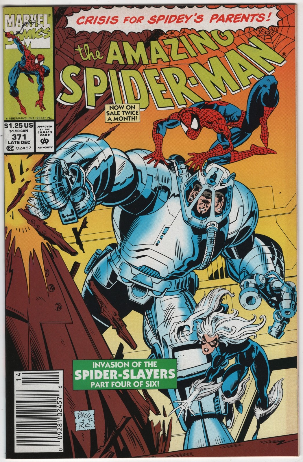 the Amazing Spider-Man Comic Book #371 Marvel Comics 1992 NICE COPY E